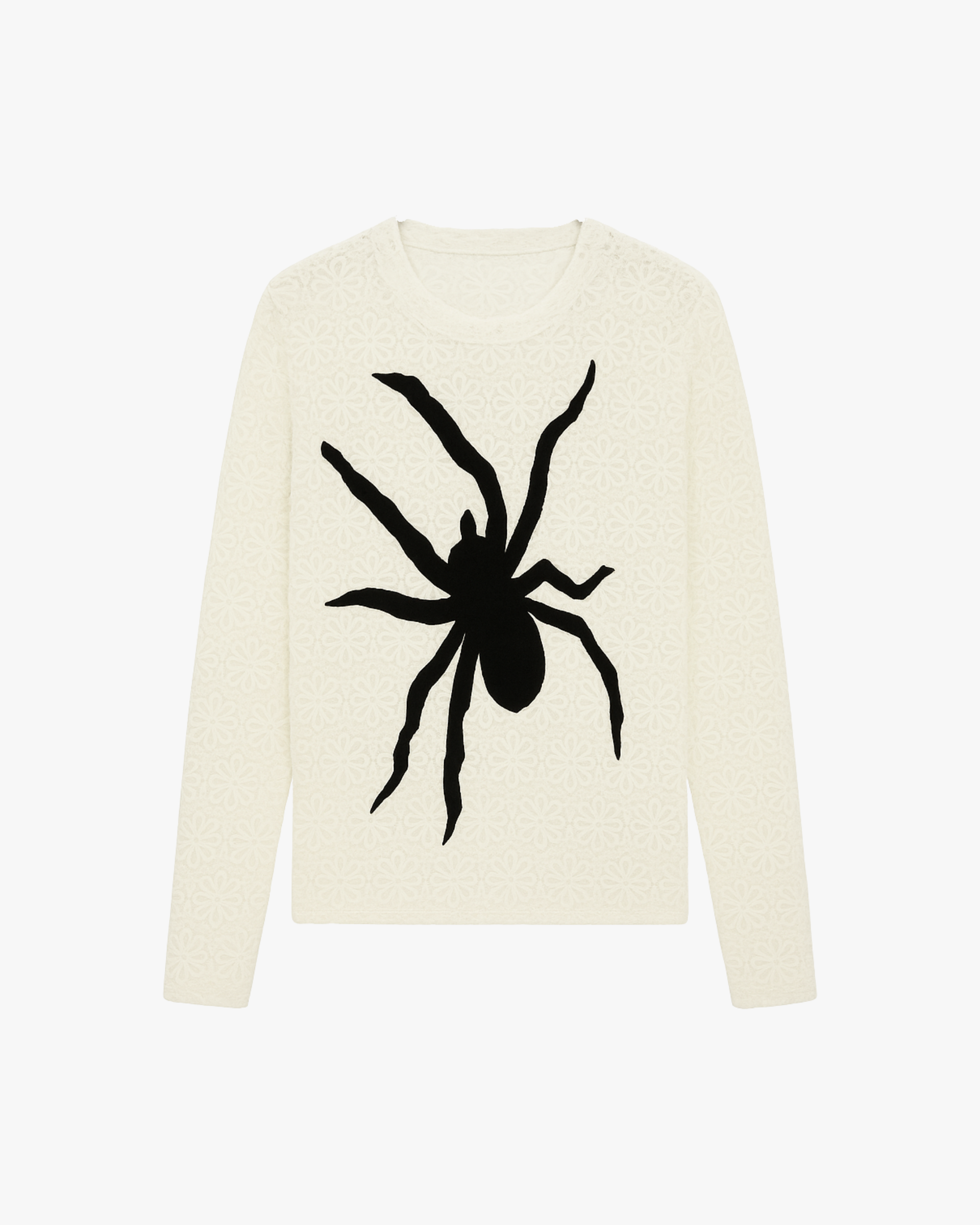 Tarantula Floral-Lace Knit Sweater
