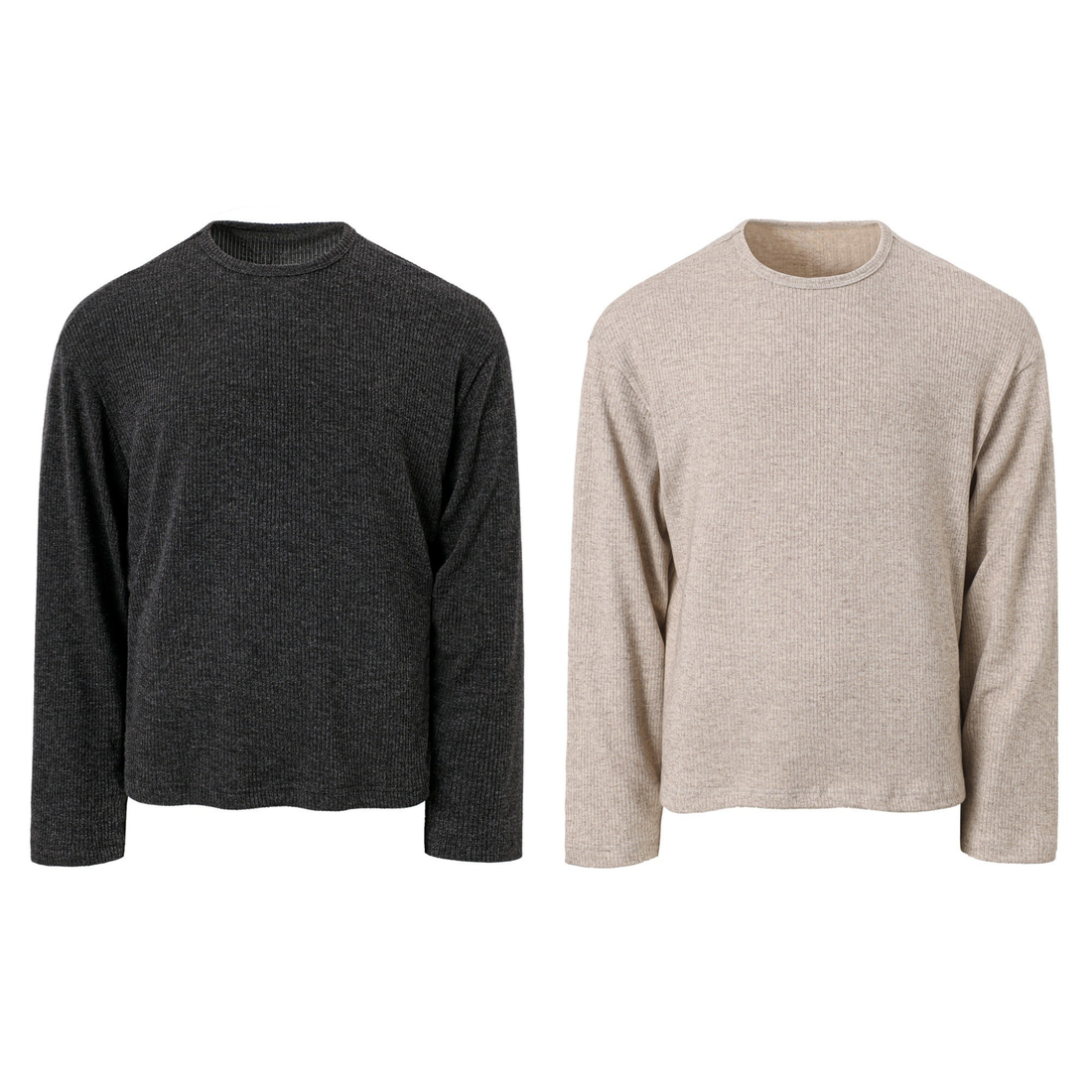 Omirad Ribbed Texture Long-Sleeve Tee