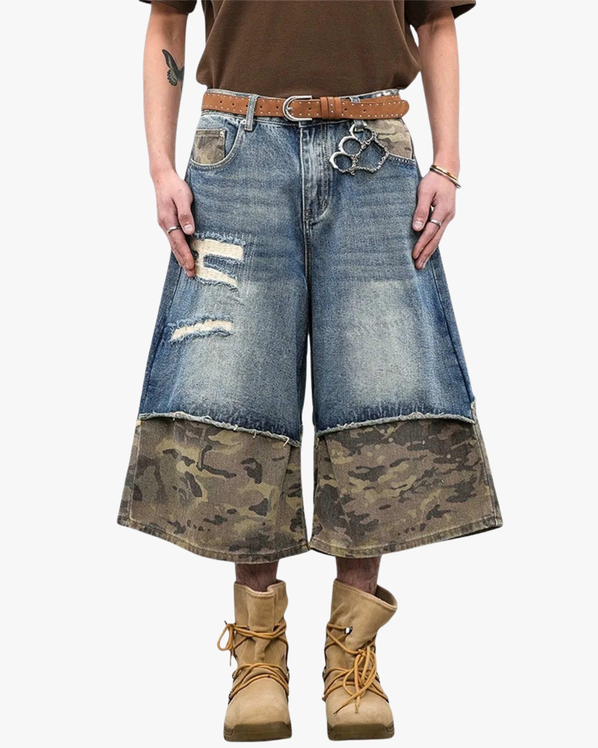 Combat Fade Denim Shorts