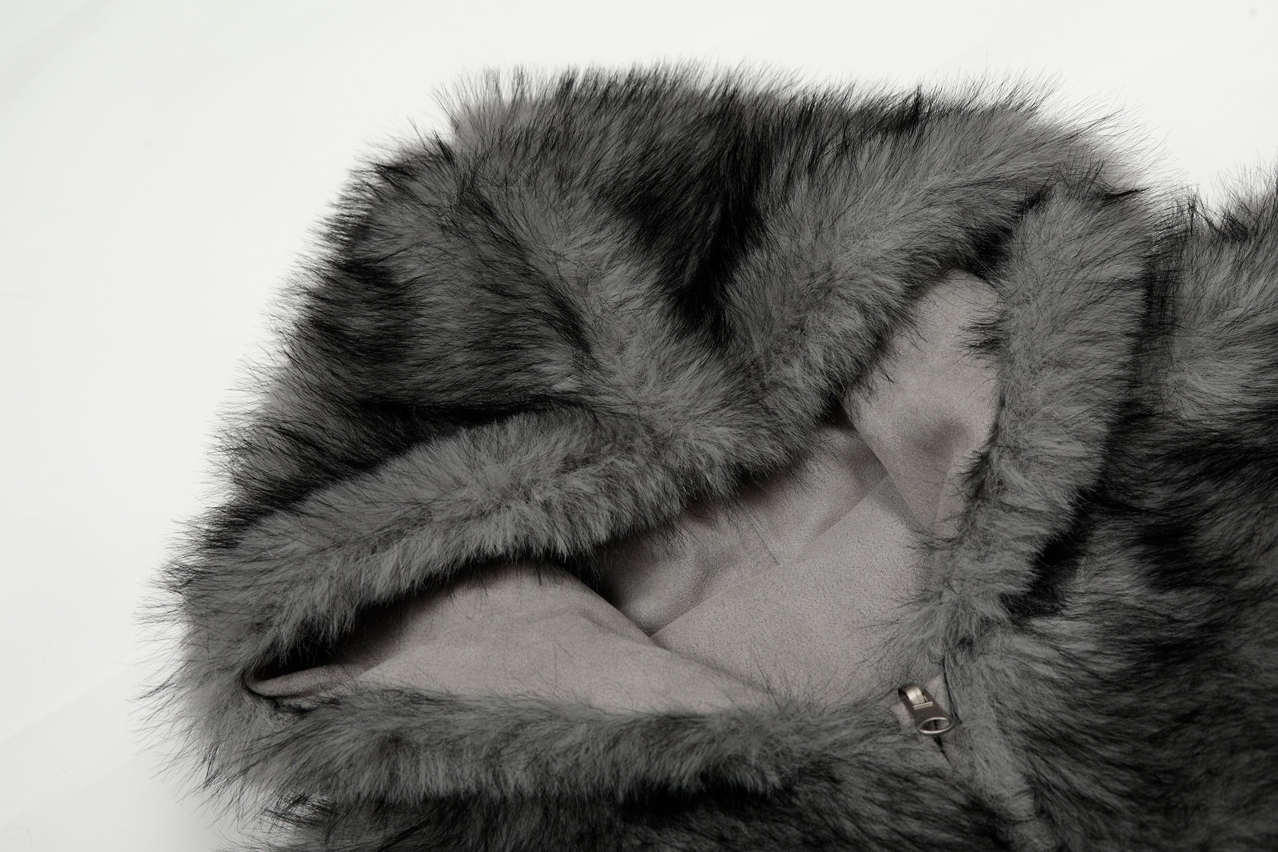 Omirad Reversible Faux Suede Fur Hooded Jacket