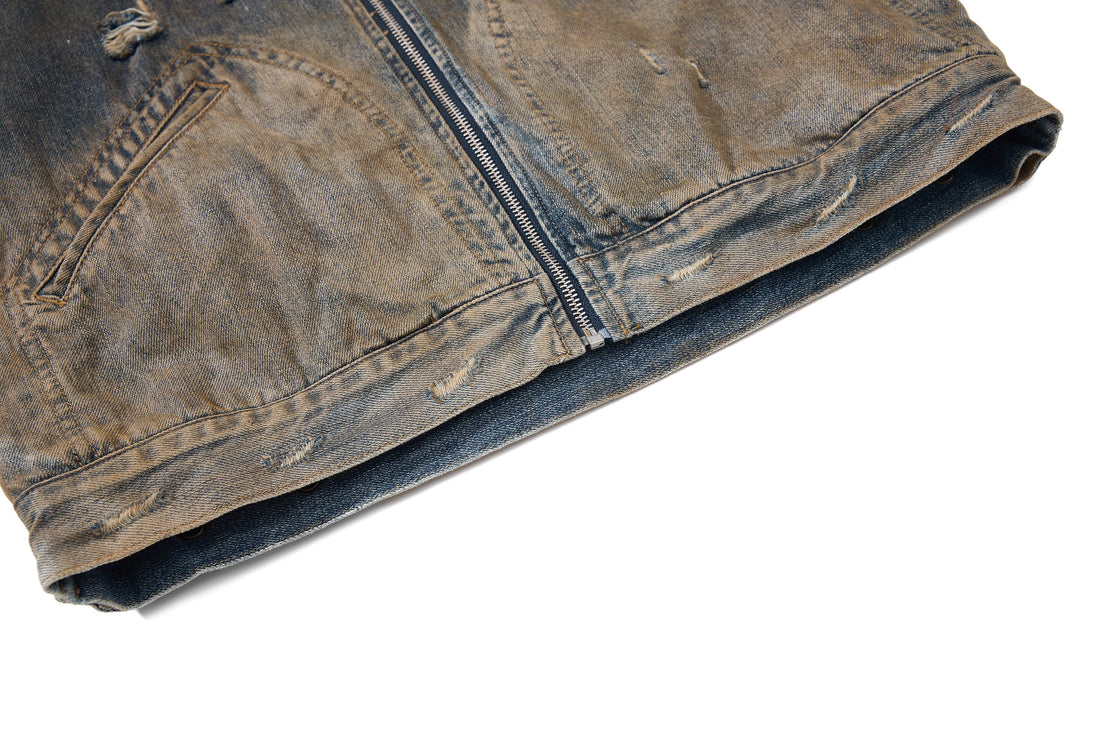 Omirad Vintage Distressed Denim Jacket