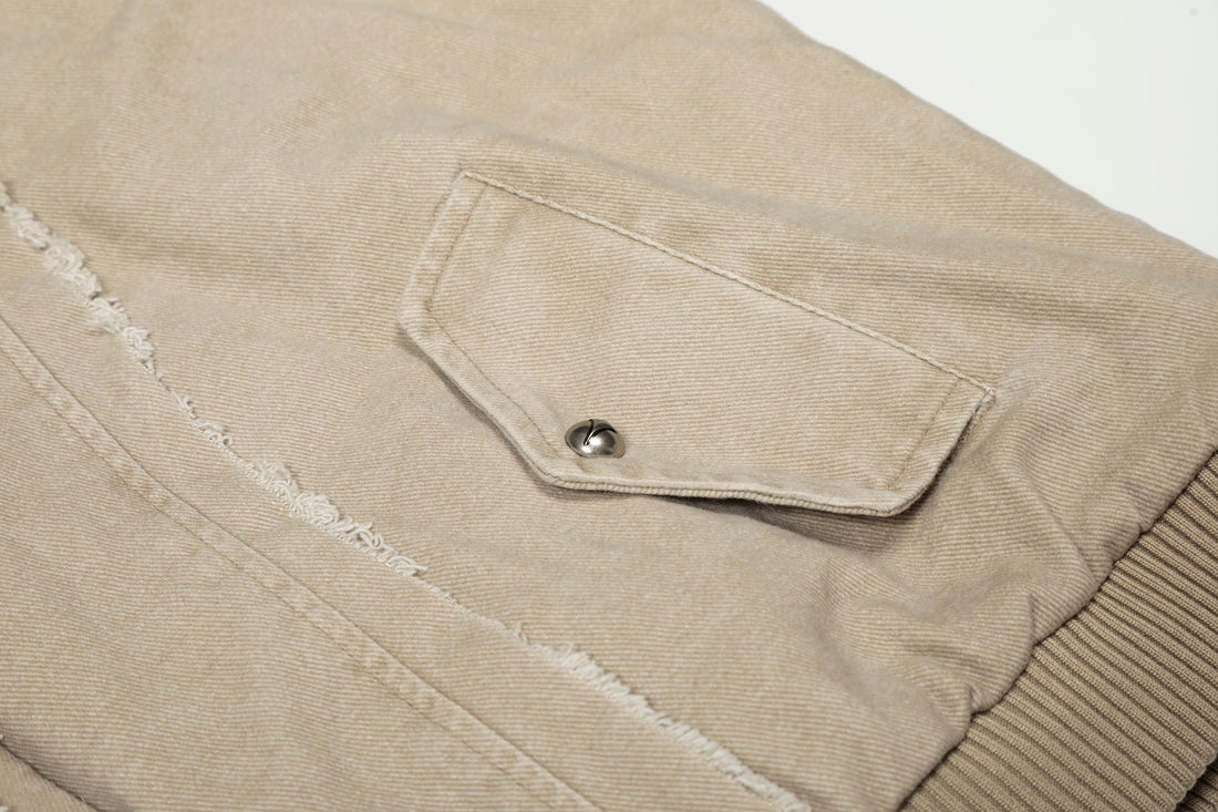 Omirad Washed Shearling-Lined Denim Hooded Jacket