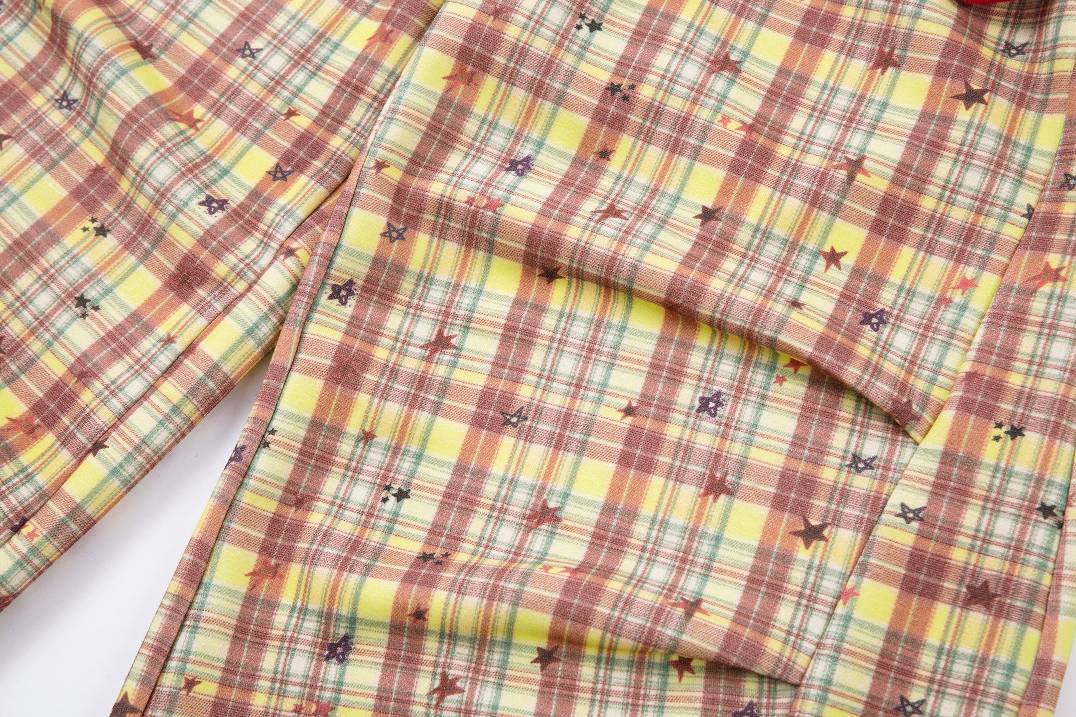Omirad Yellow Plaid Bear Charm Pants