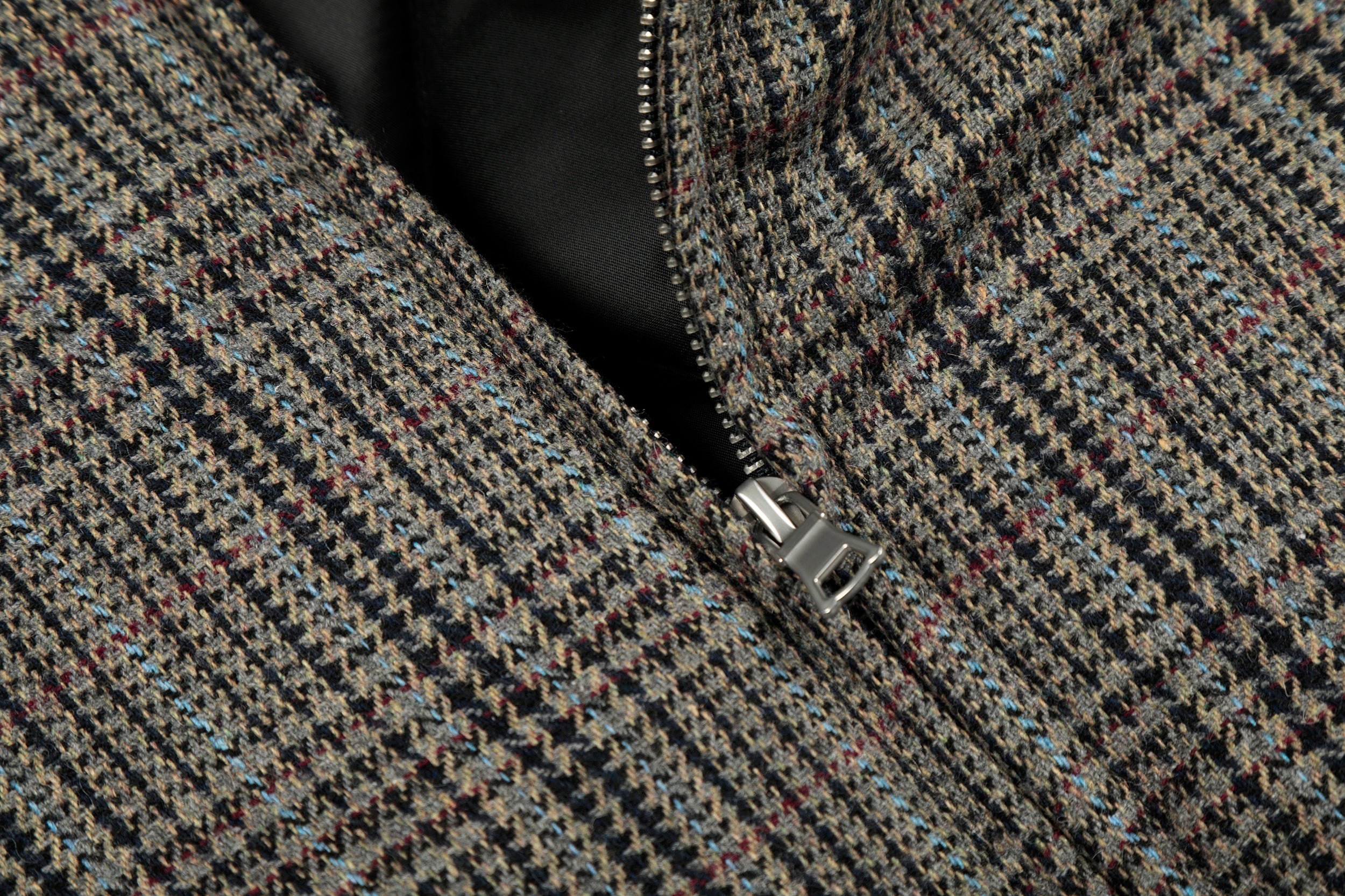 Omirad Vintage Check Wool Blend Bomber Jacket