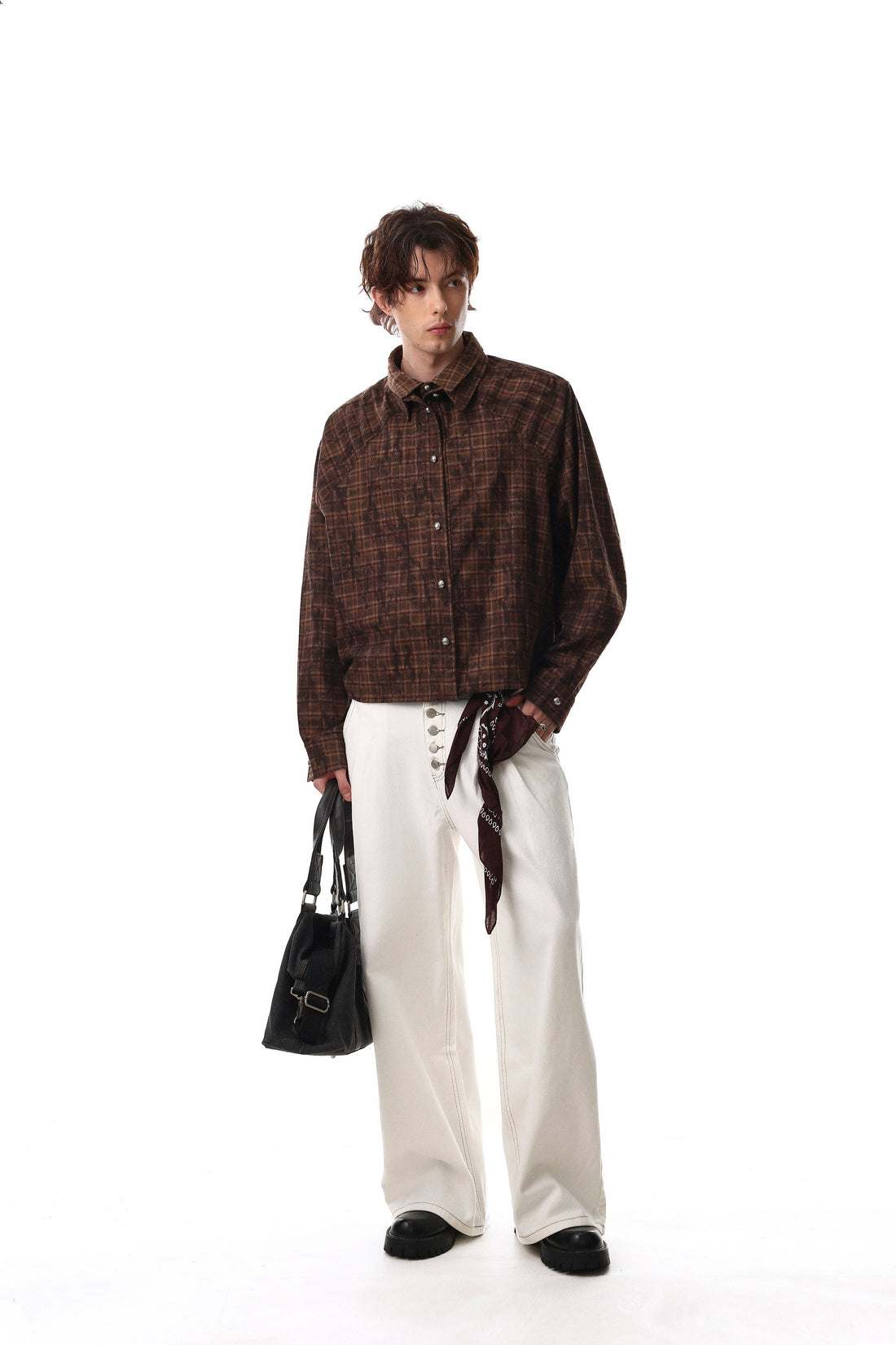 Omirad Vintage Plaid Button-Up Jacket