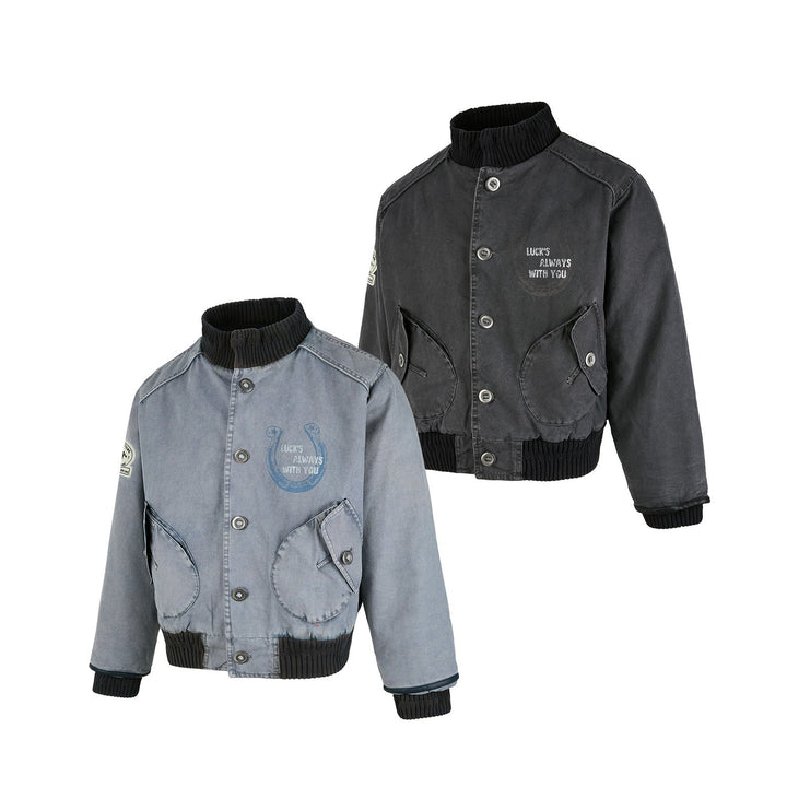 Omirad Vintage Washed Varsity Jacket