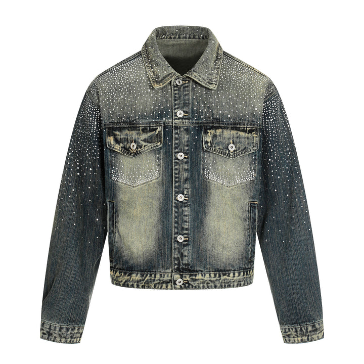 Omirad Rhinestone Gradient Denim Jacket