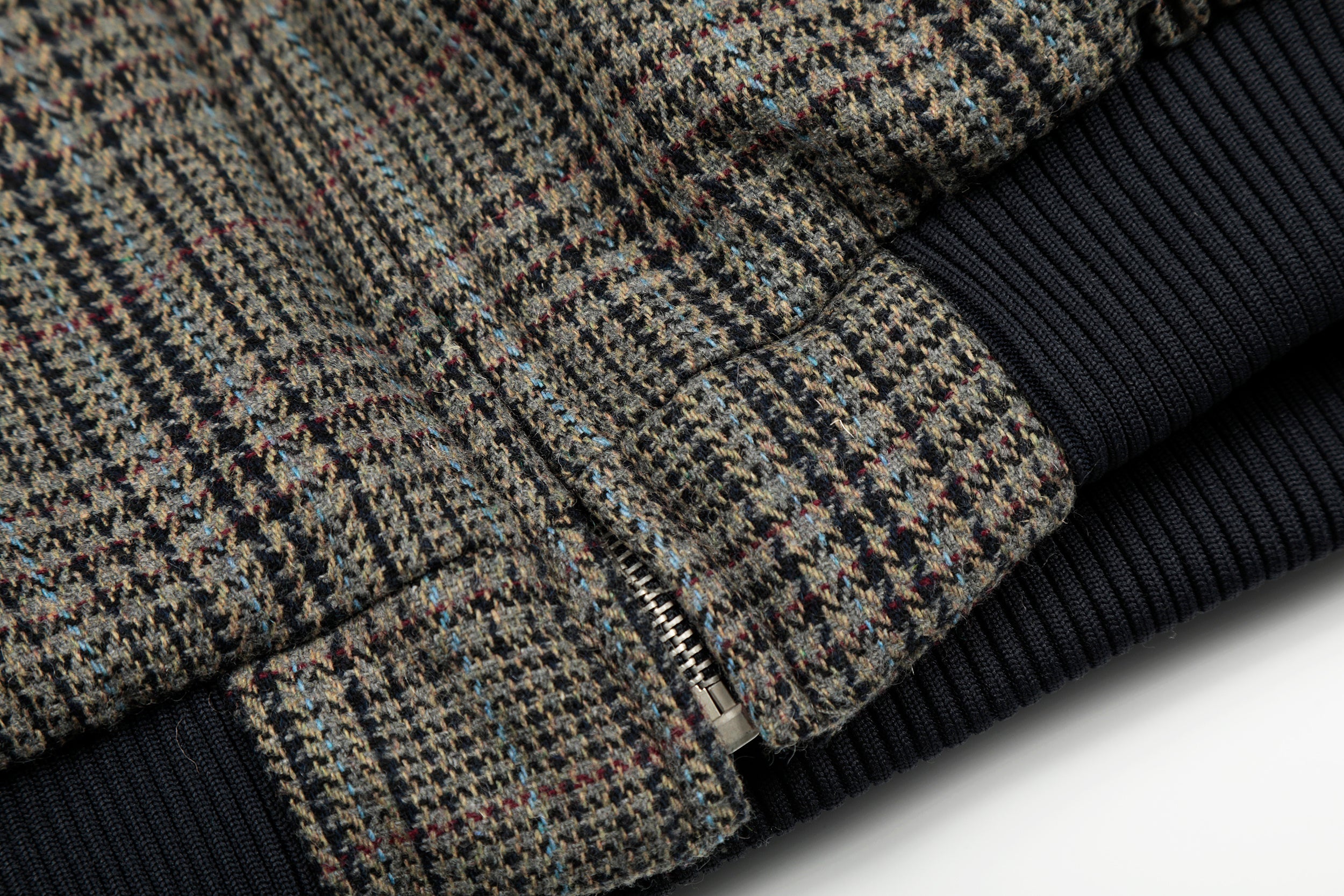 Omirad Vintage Check Wool Blend Bomber Jacket