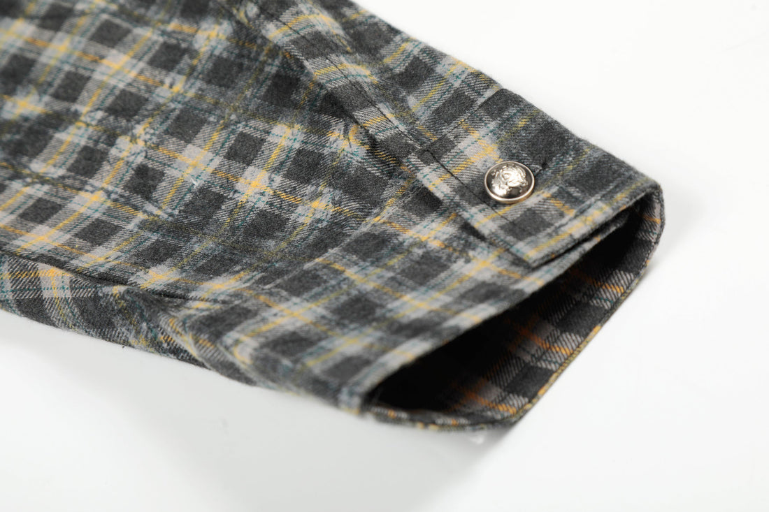 Omirad Vintage Plaid Button-Up Jacket