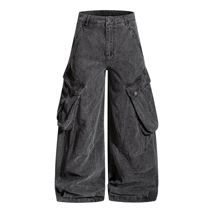 Omirad Washed Wide-Leg Cargo Pants