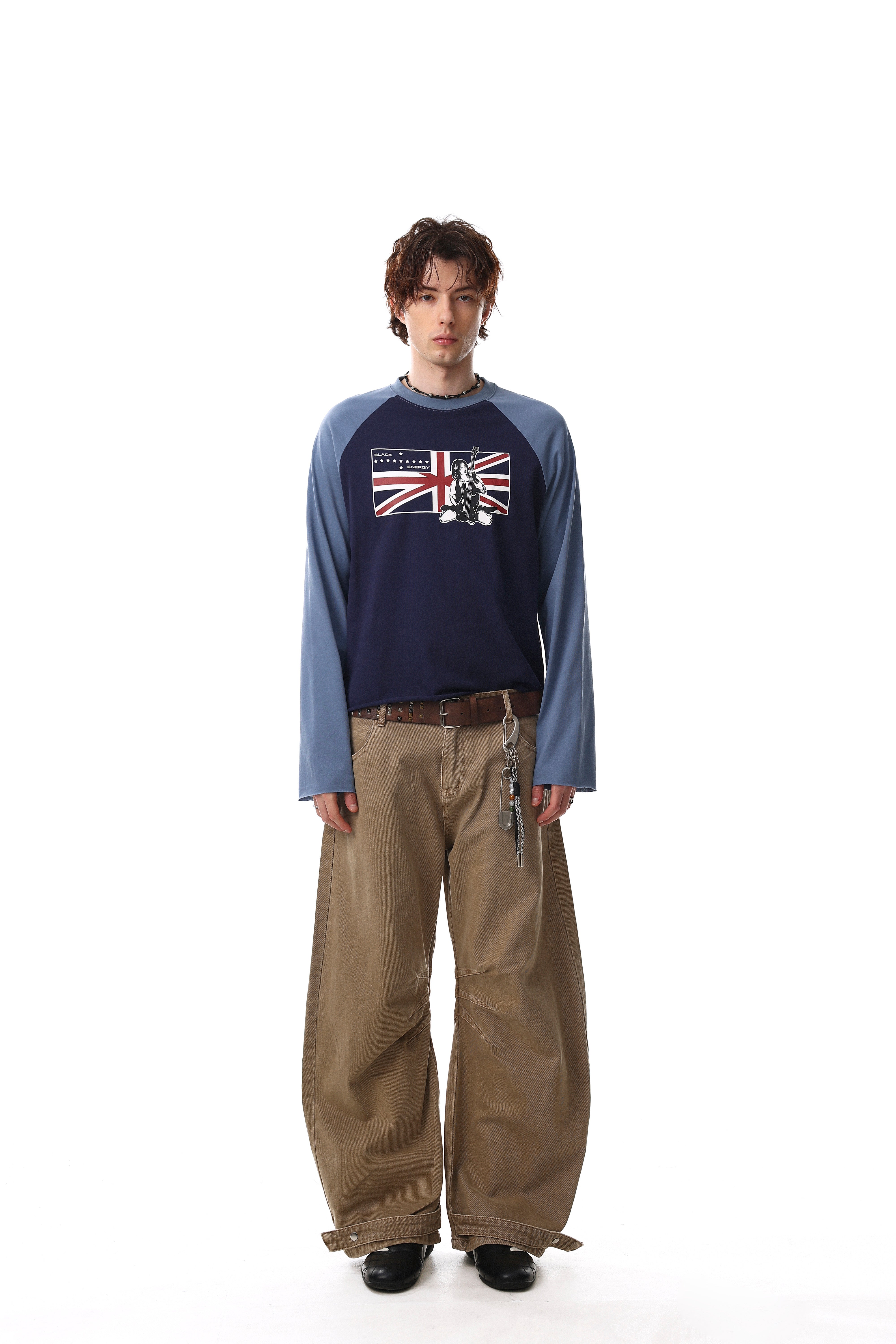 Omirad Union Flag Graphic Raglan Long Sleeve Tee