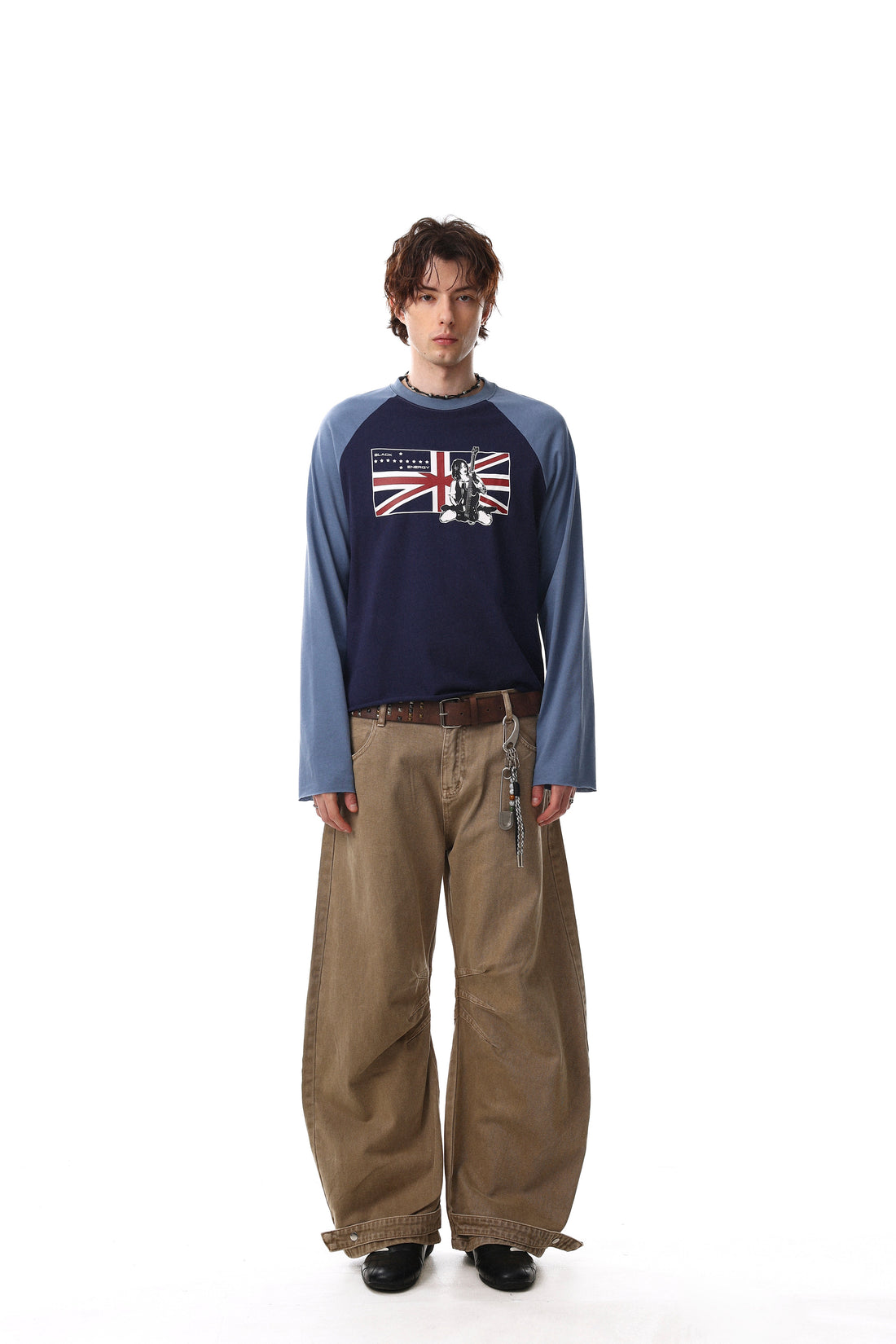 Omirad Union Flag Graphic Raglan Long Sleeve Tee