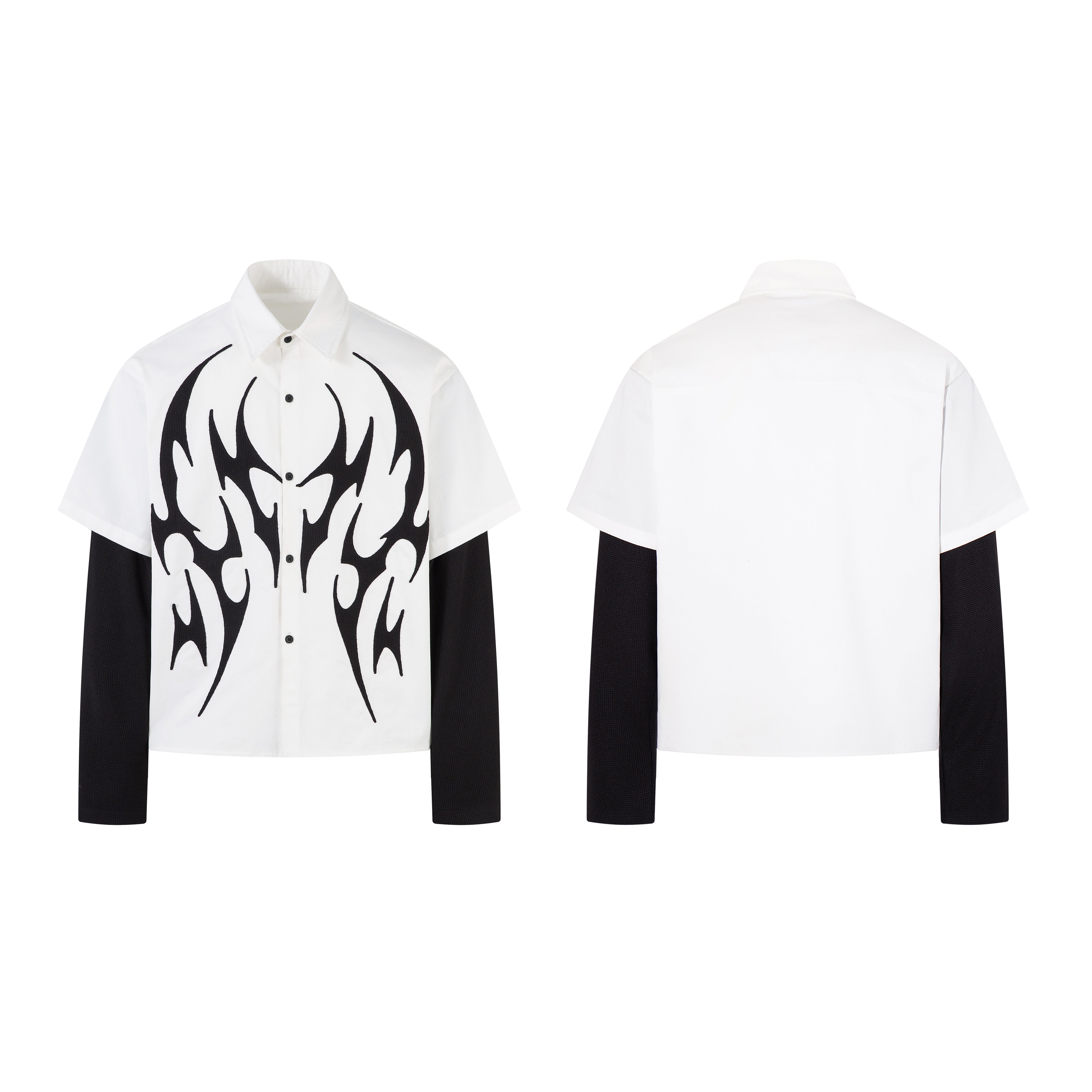Omirad Tribal Flame Layered Shirt