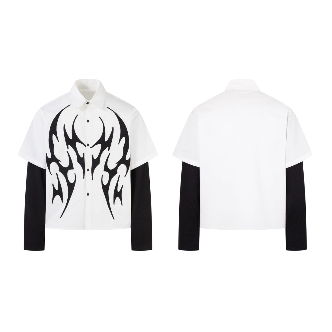 Omirad Tribal Flame Layered Shirt