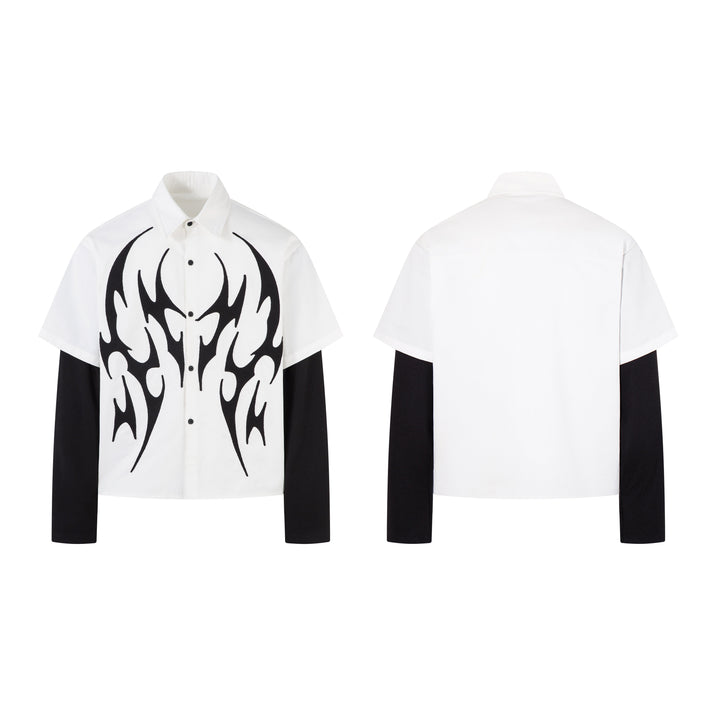 Omirad Tribal Flame Layered Shirt