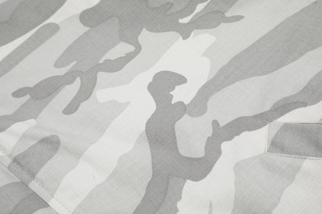 Omirad White Camo Faux Fur Hooded Padded Jacket