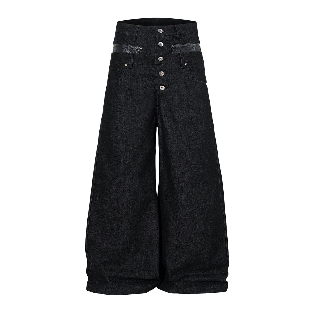 Omirad Wide Leg Button Fly Denim Pants