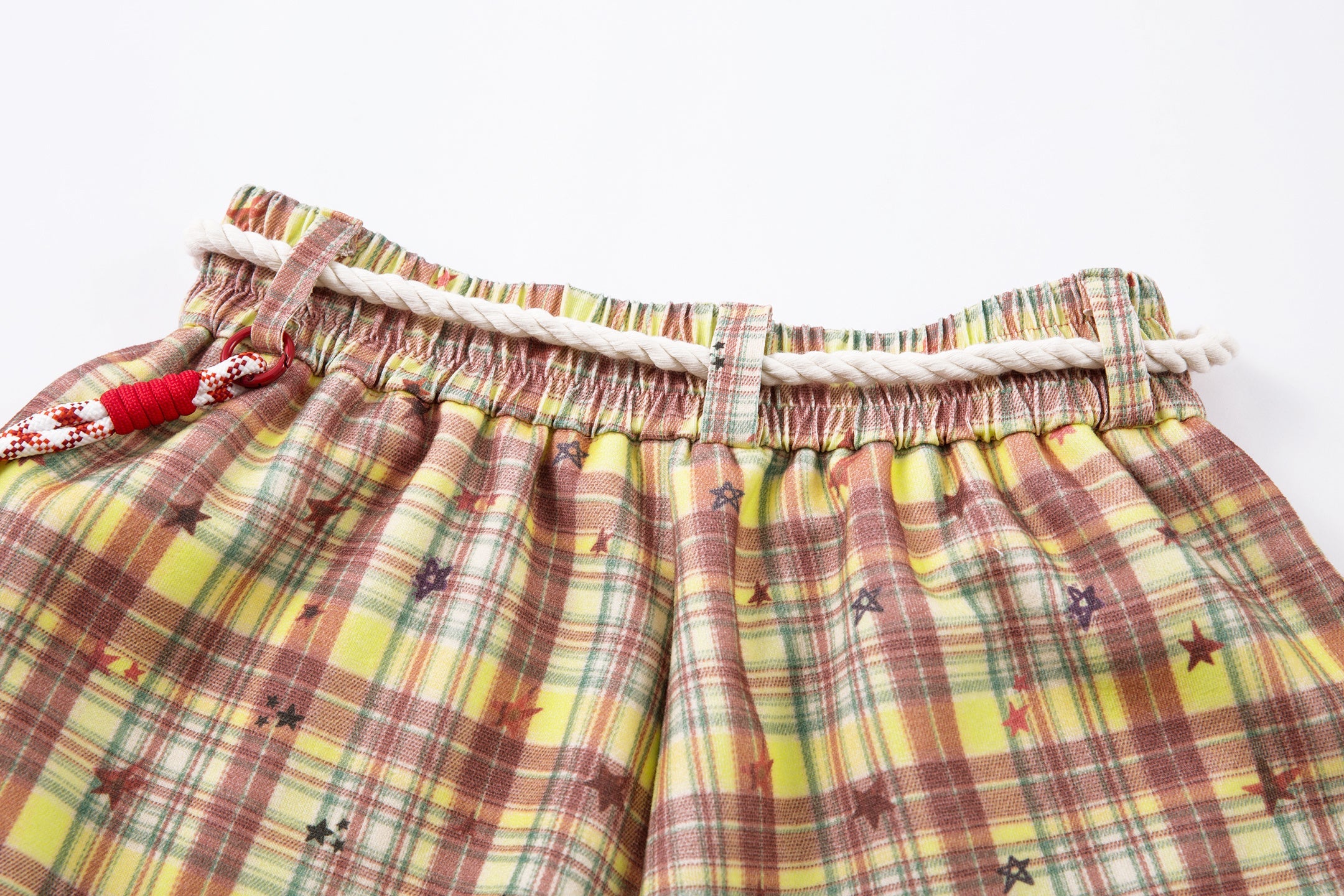 Omirad Yellow Plaid Bear Charm Pants