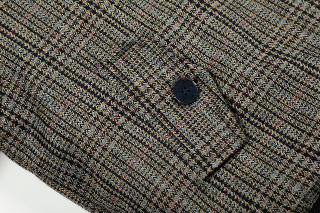 Omirad Vintage Check Wool Blend Bomber Jacket