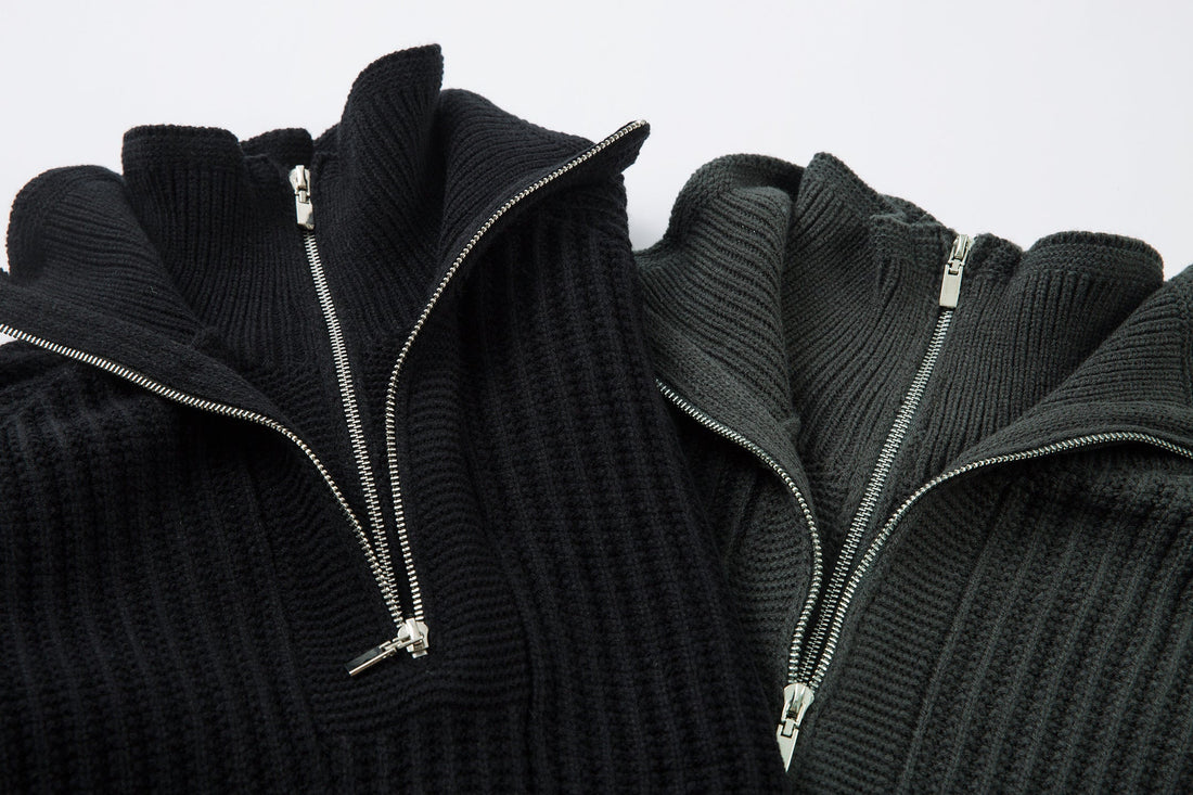 Omirad Minimalist Half-Zip Knit Sweater