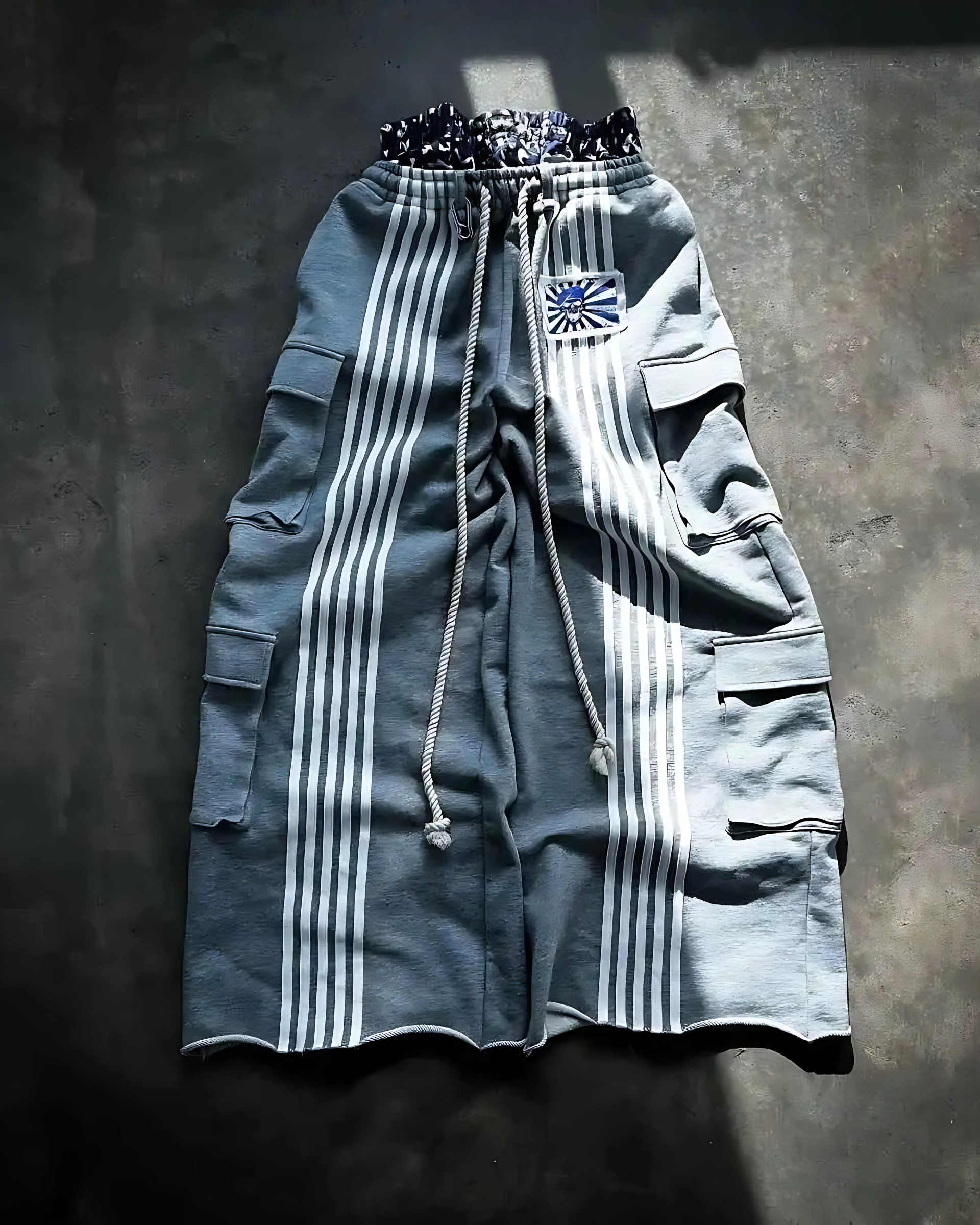 Multi-Stripe Oversized Utility Cargo Pants