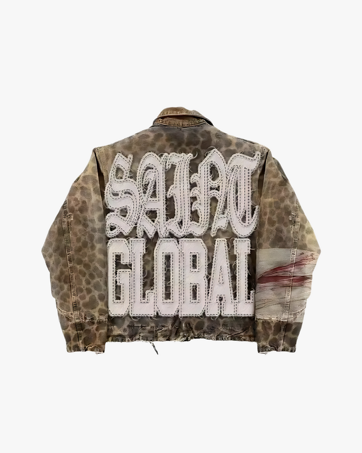 Global Distressed Leopard Jacket