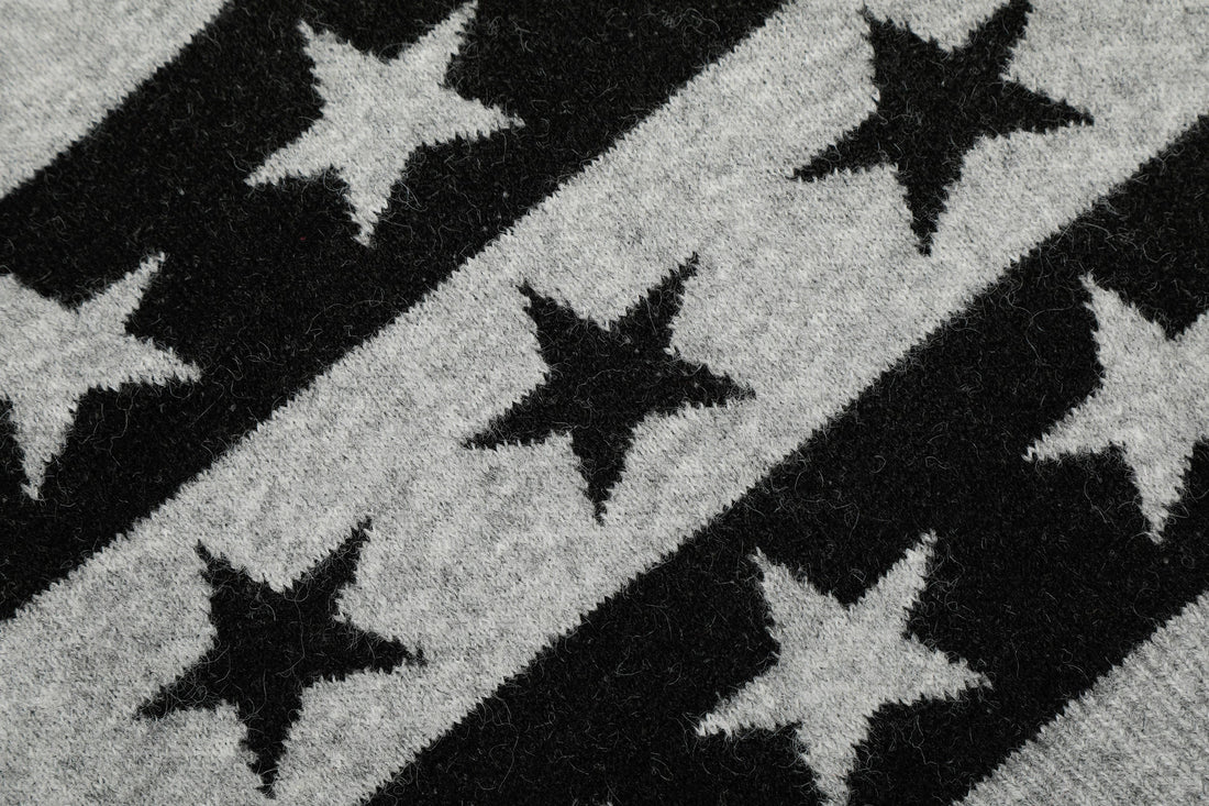 Omirad Star Stripe Knit Polo Sweater