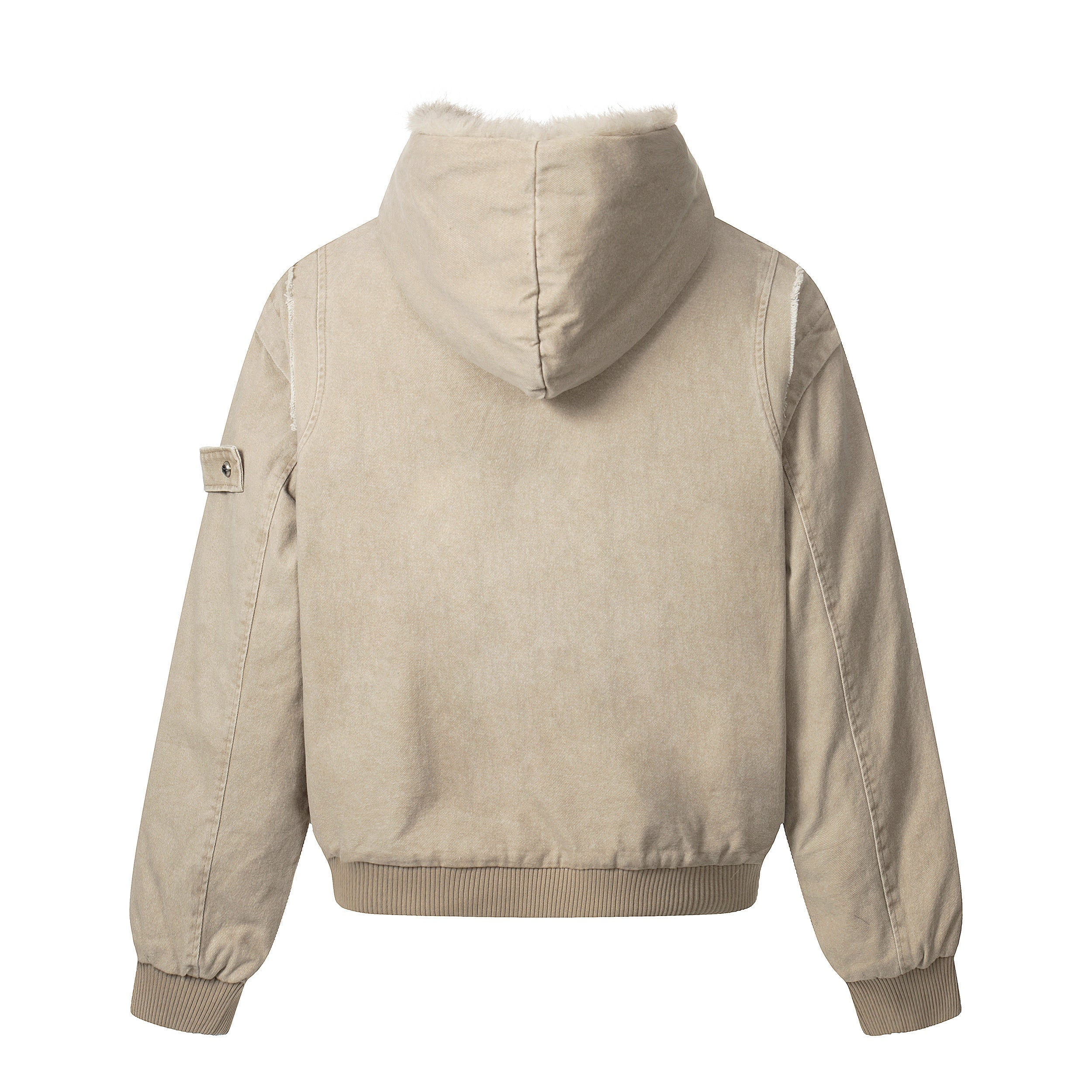 Omirad Washed Shearling-Lined Denim Hooded Jacket