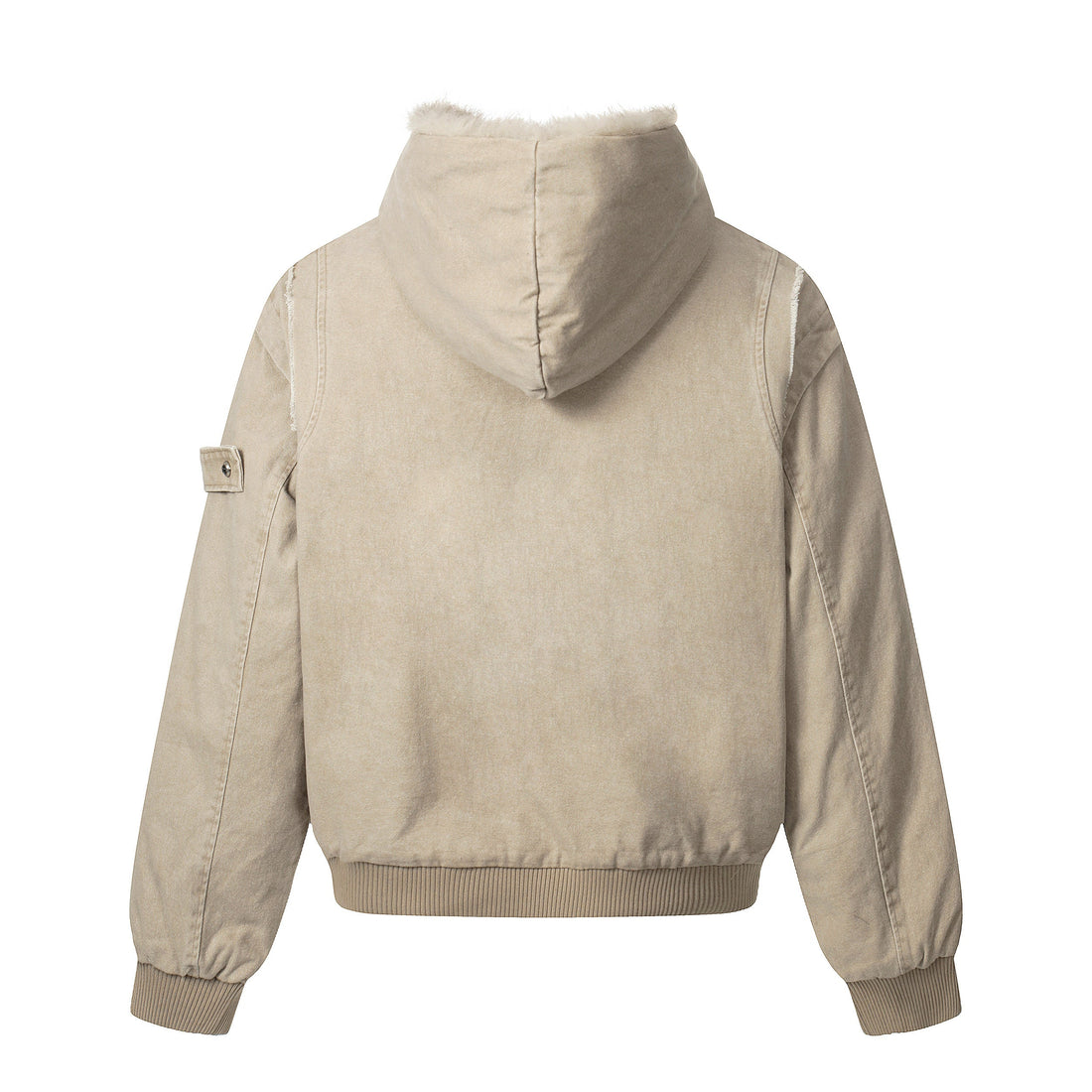 Omirad Washed Shearling-Lined Denim Hooded Jacket