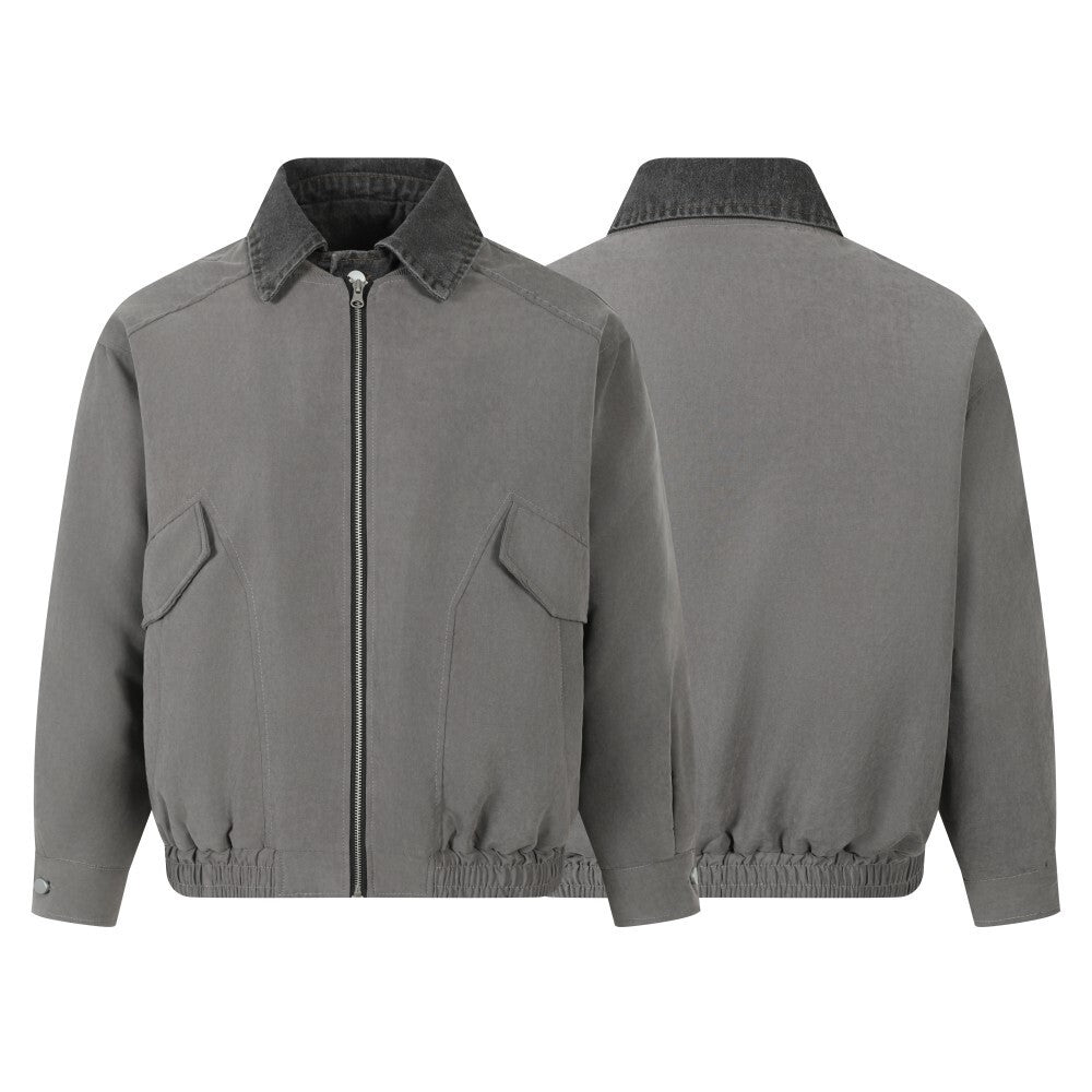 Omirad Vintage Contrast-Collar Cotton Jacket