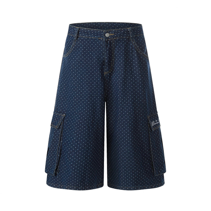 Omirad Polka Dot Denim Cargo Shorts