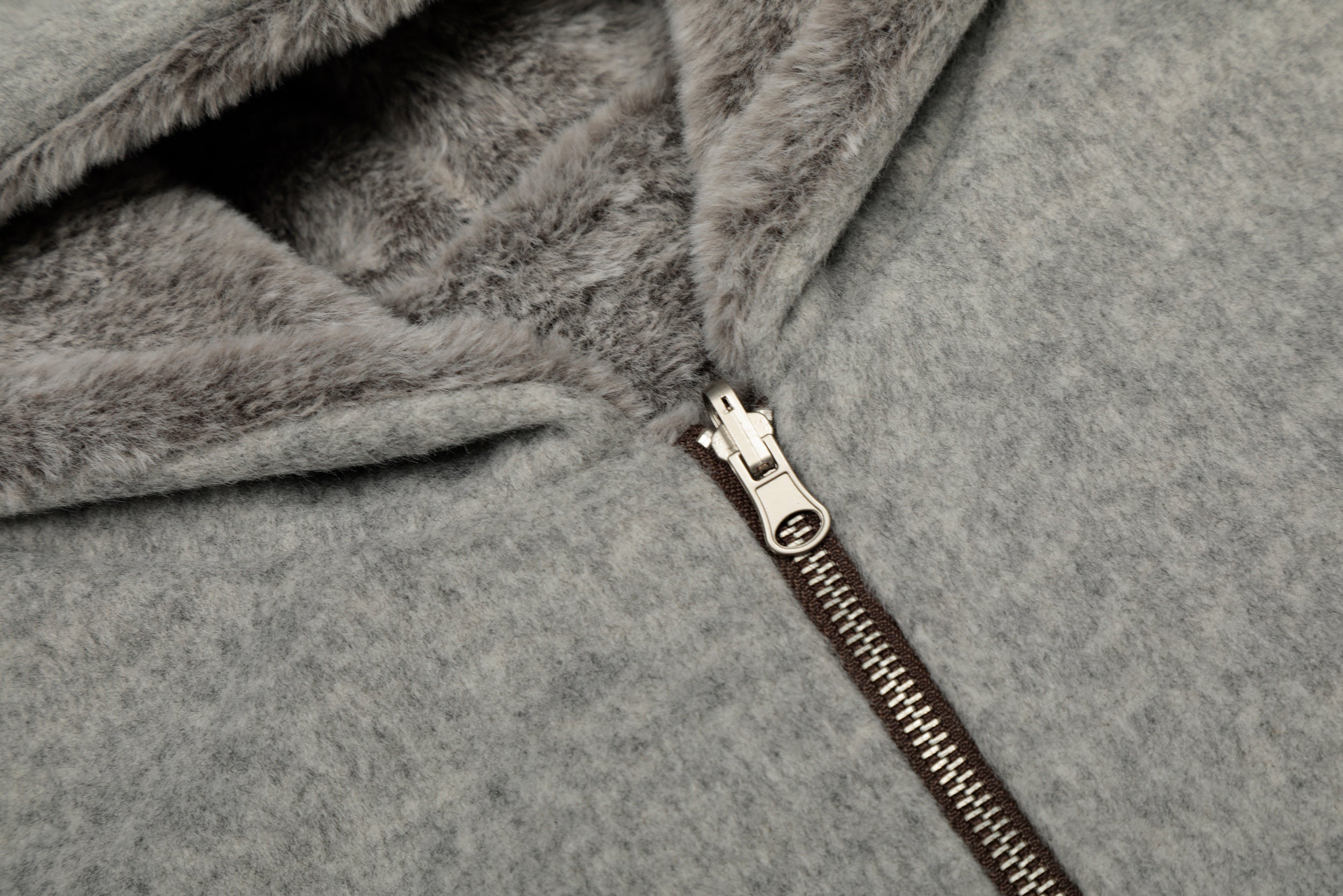 Omirad Wool Blend Fleece Hooded Bomber Jacket