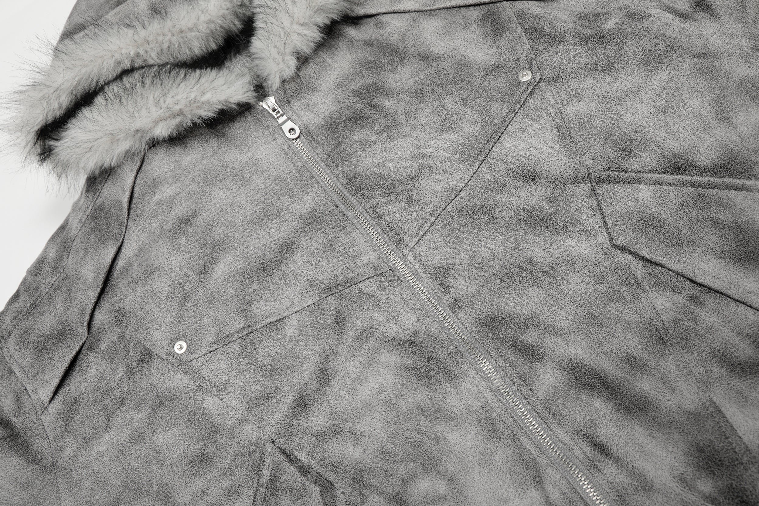 Omirad Washed Faux-Fur Hooded Jacket