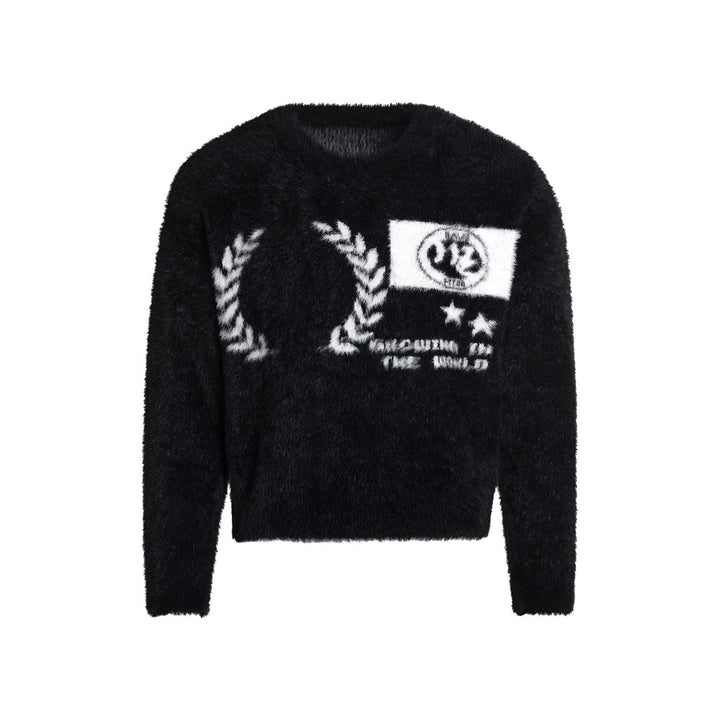 Omirad Fluffy Crest Knit Sweater
