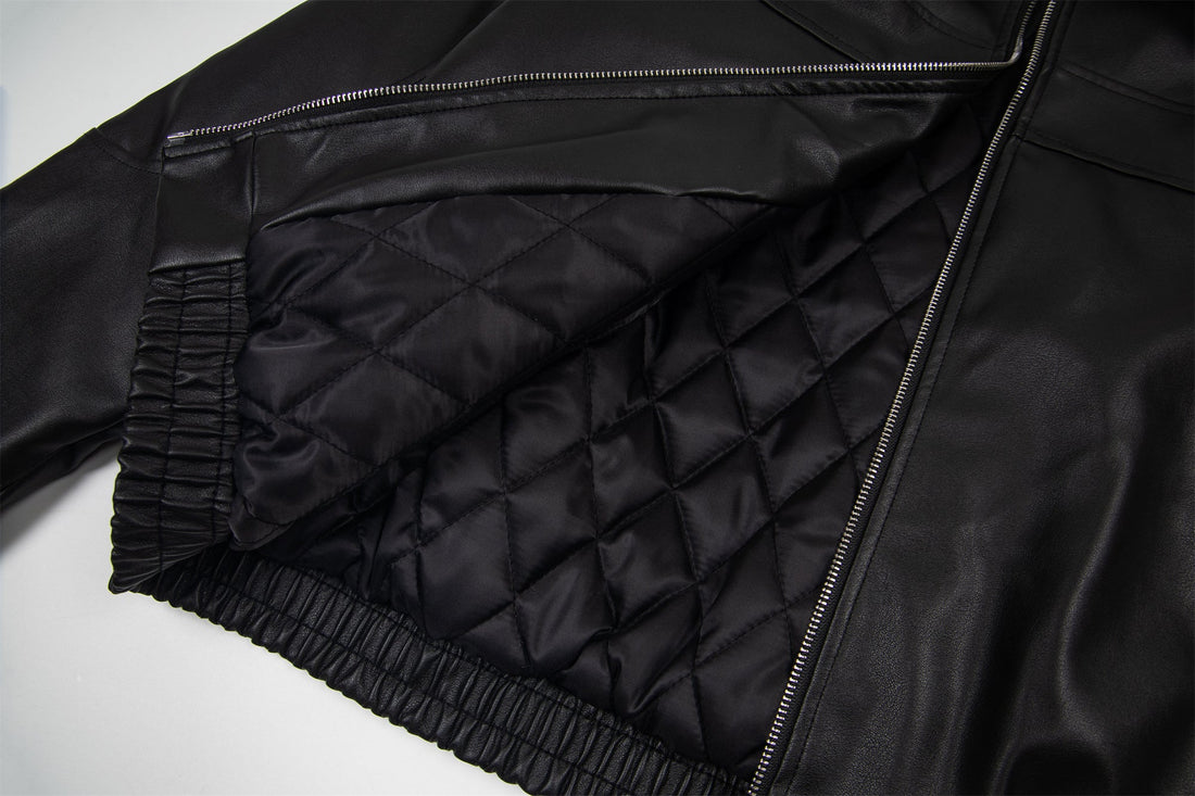 Omirad Vintage Lettering PU Jacket