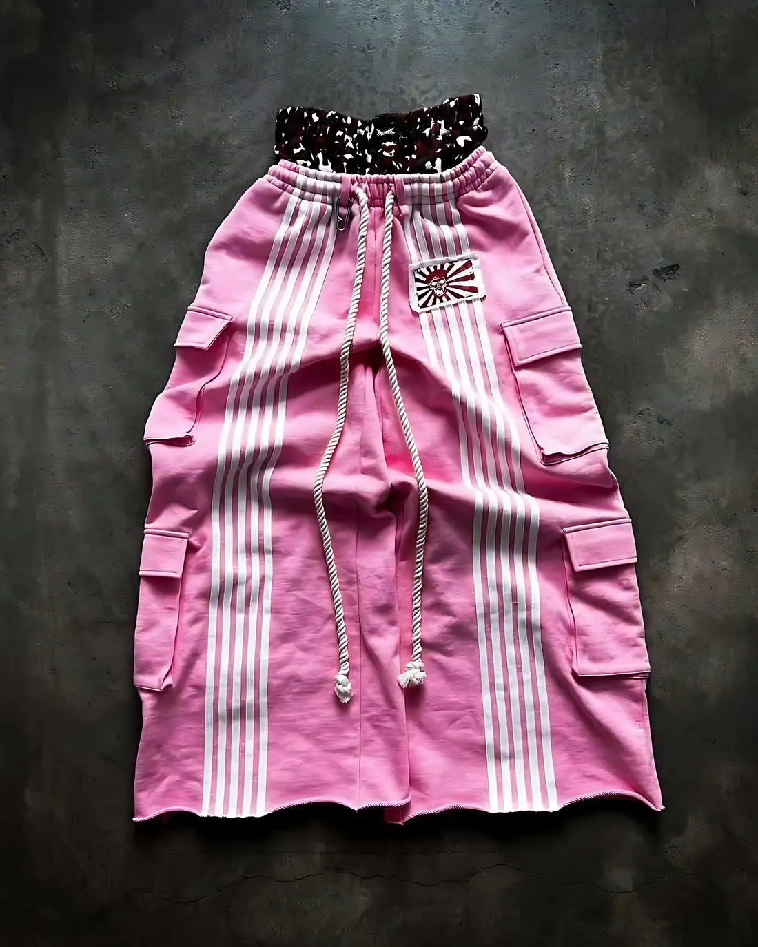 Multi-Stripe Oversized Utility Cargo Pants