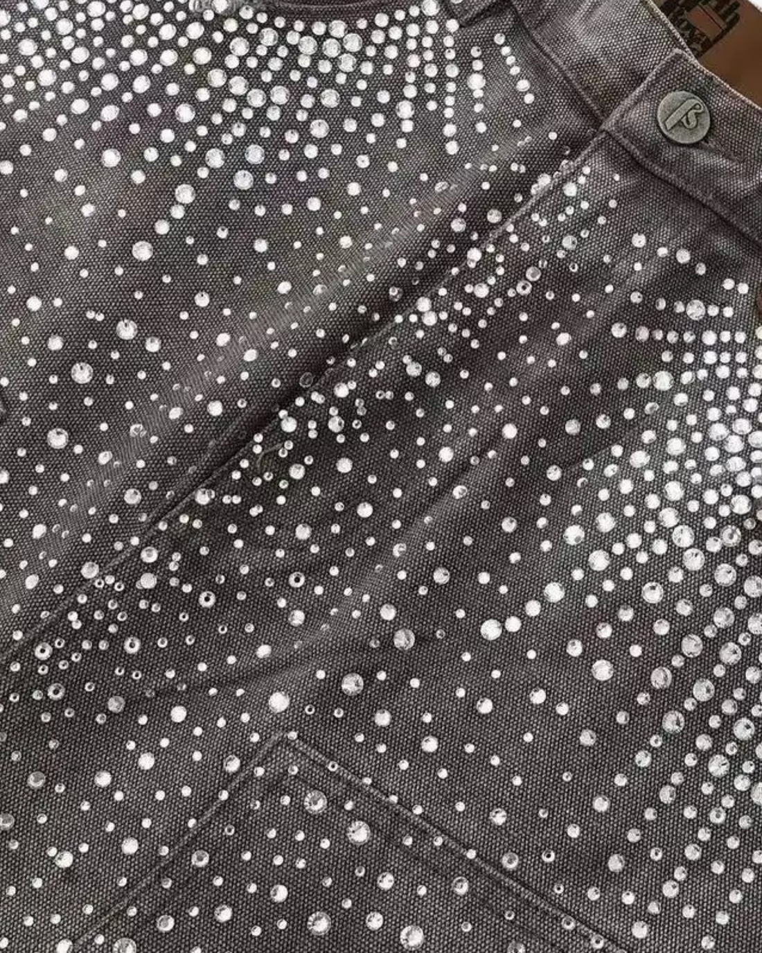 Studded Distressed Denim Shorts