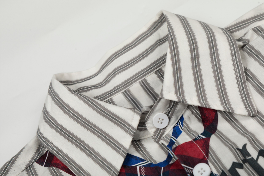 Omirad Striped Tie-Detail Button-Up Shirt