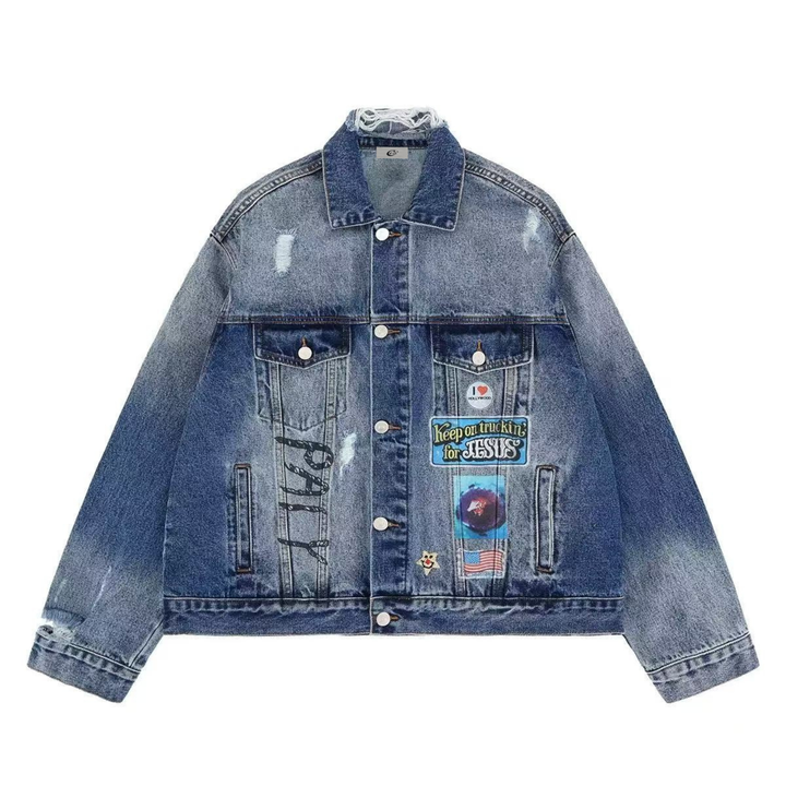 Omirad Vintage Patch Denim Jacket