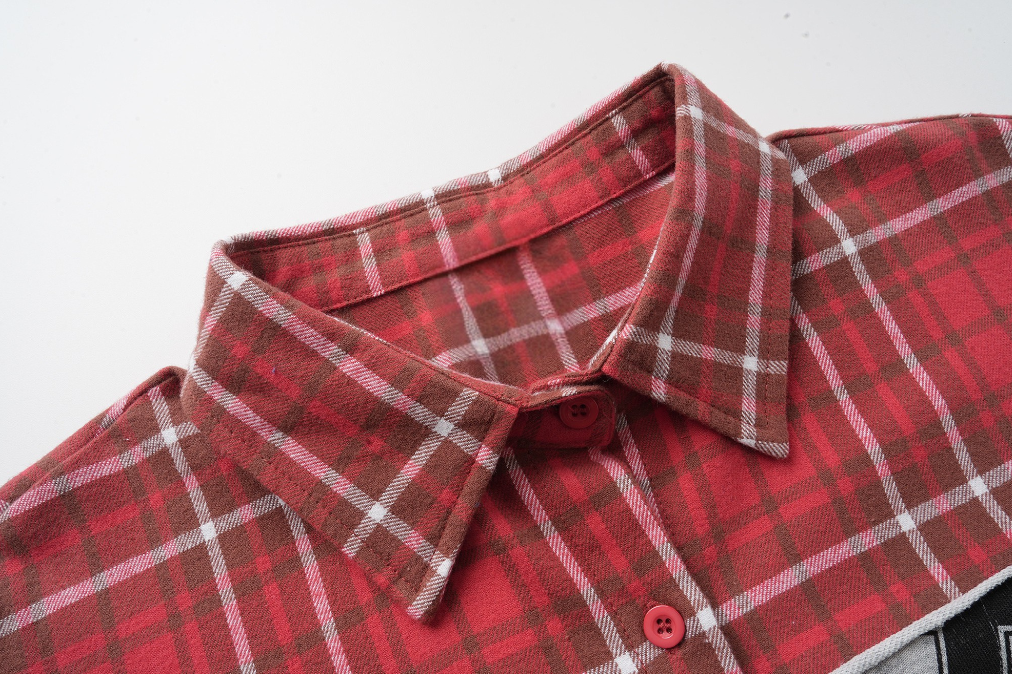 Omirad Patchwork Plaid Button-Up Shirt