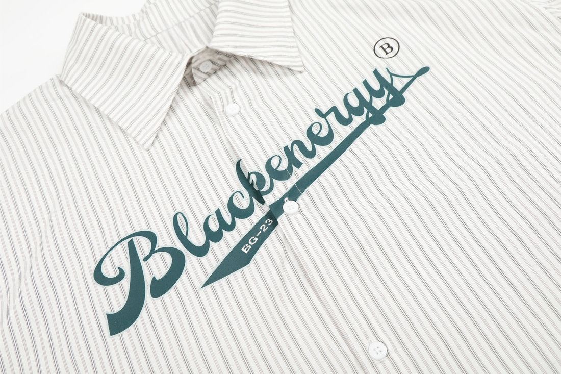 Omirad Striped Logo Button-Up Shirt