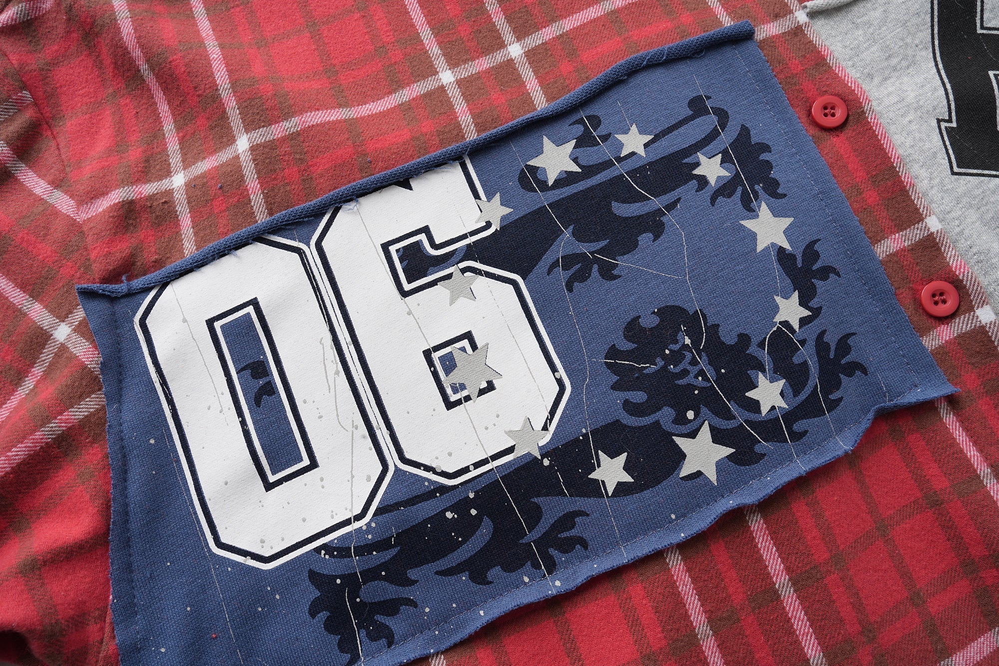 Omirad Patchwork Plaid Button-Up Shirt