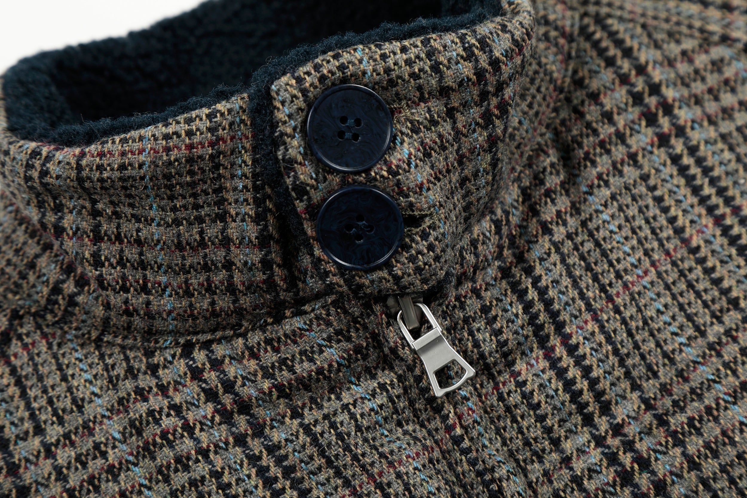 Omirad Vintage Check Wool Blend Bomber Jacket