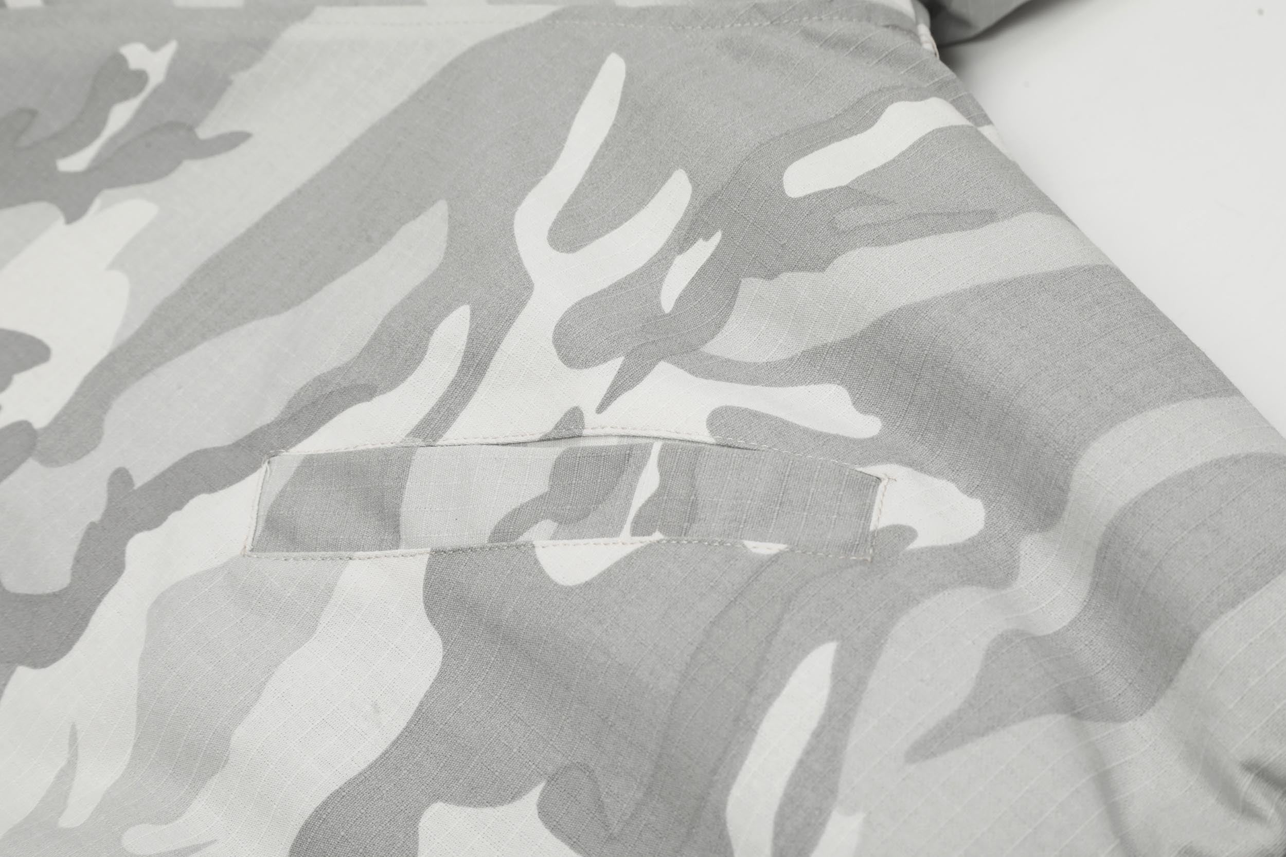 Omirad White Camo Faux Fur Hooded Padded Jacket