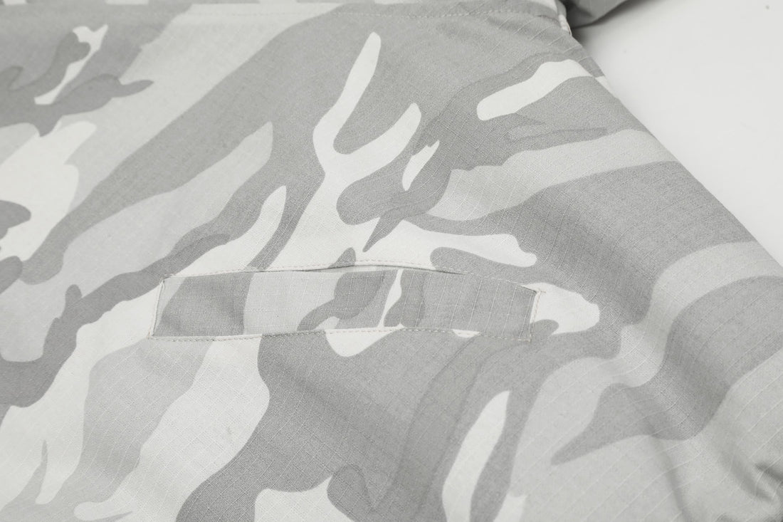 Omirad White Camo Faux Fur Hooded Padded Jacket