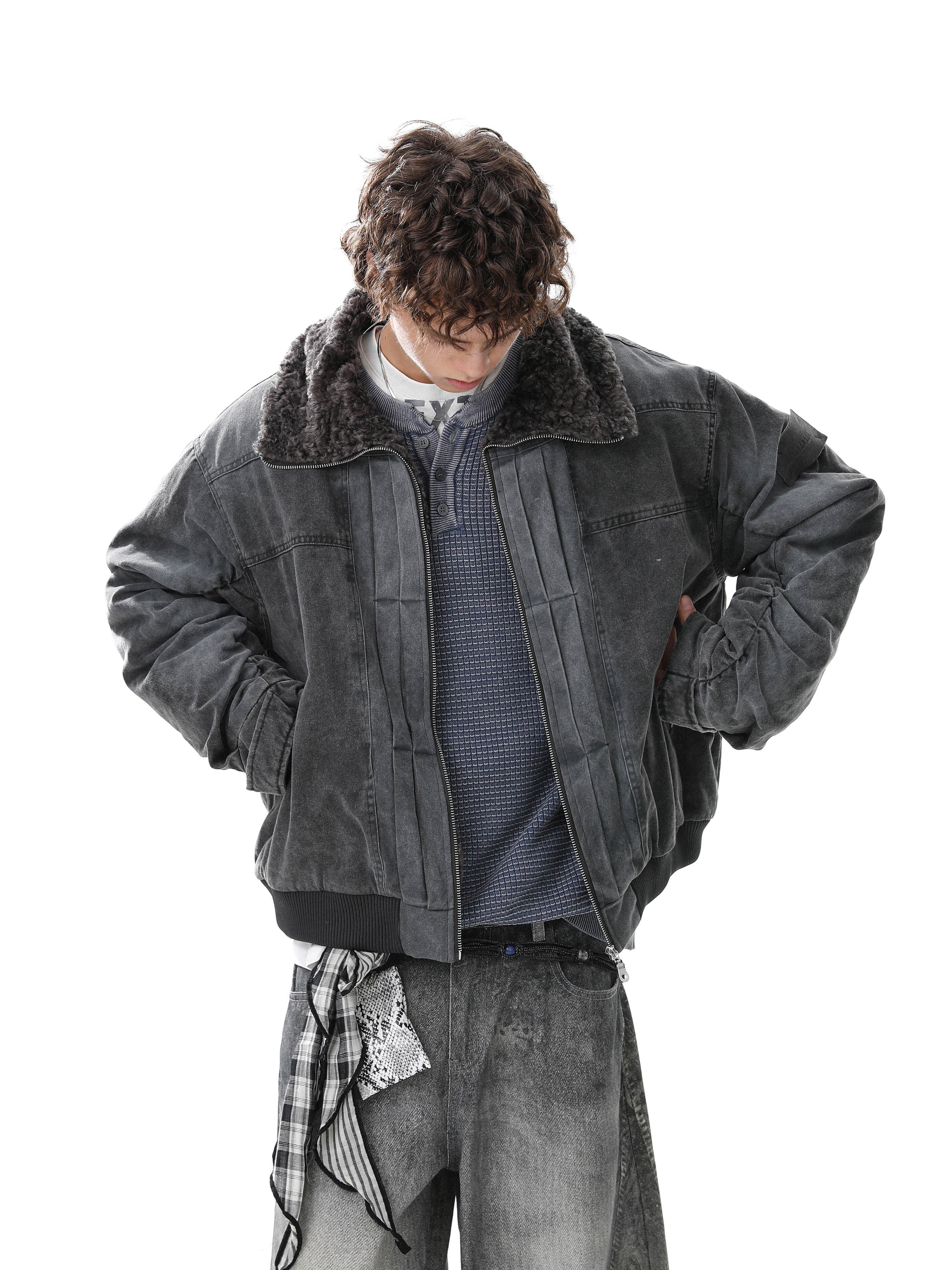 Omirad Washed Cotton Bomber Jacket