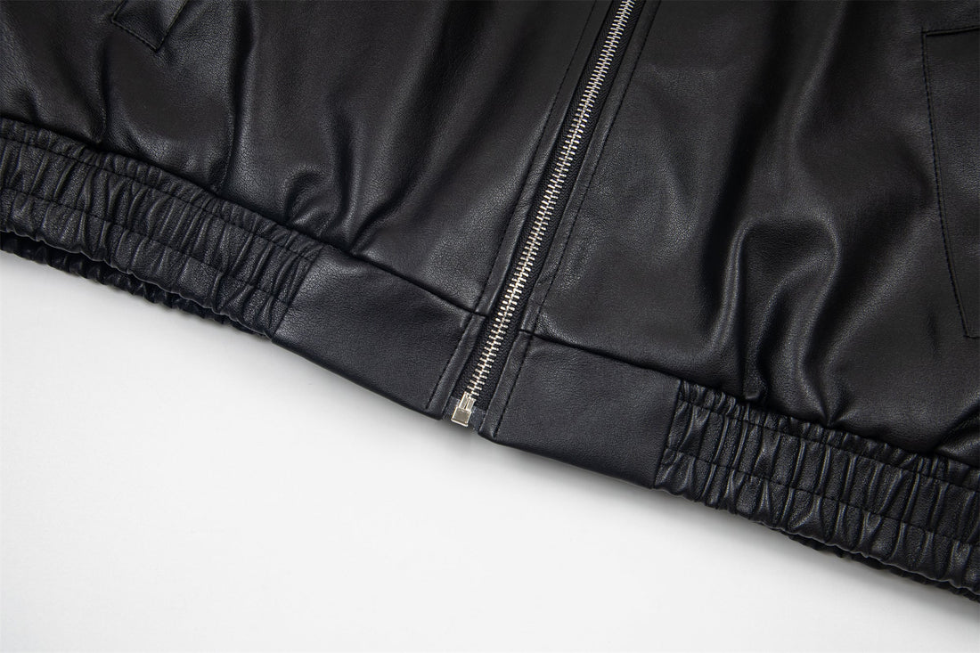 Omirad Vintage Lettering PU Jacket