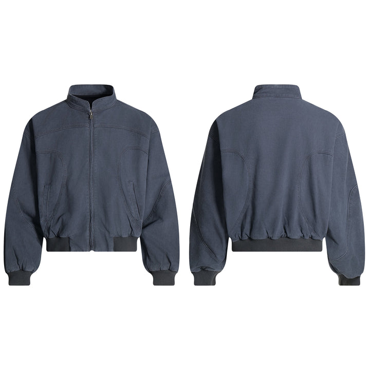 Omirad Washed Curved-Panel Bomber Jacket