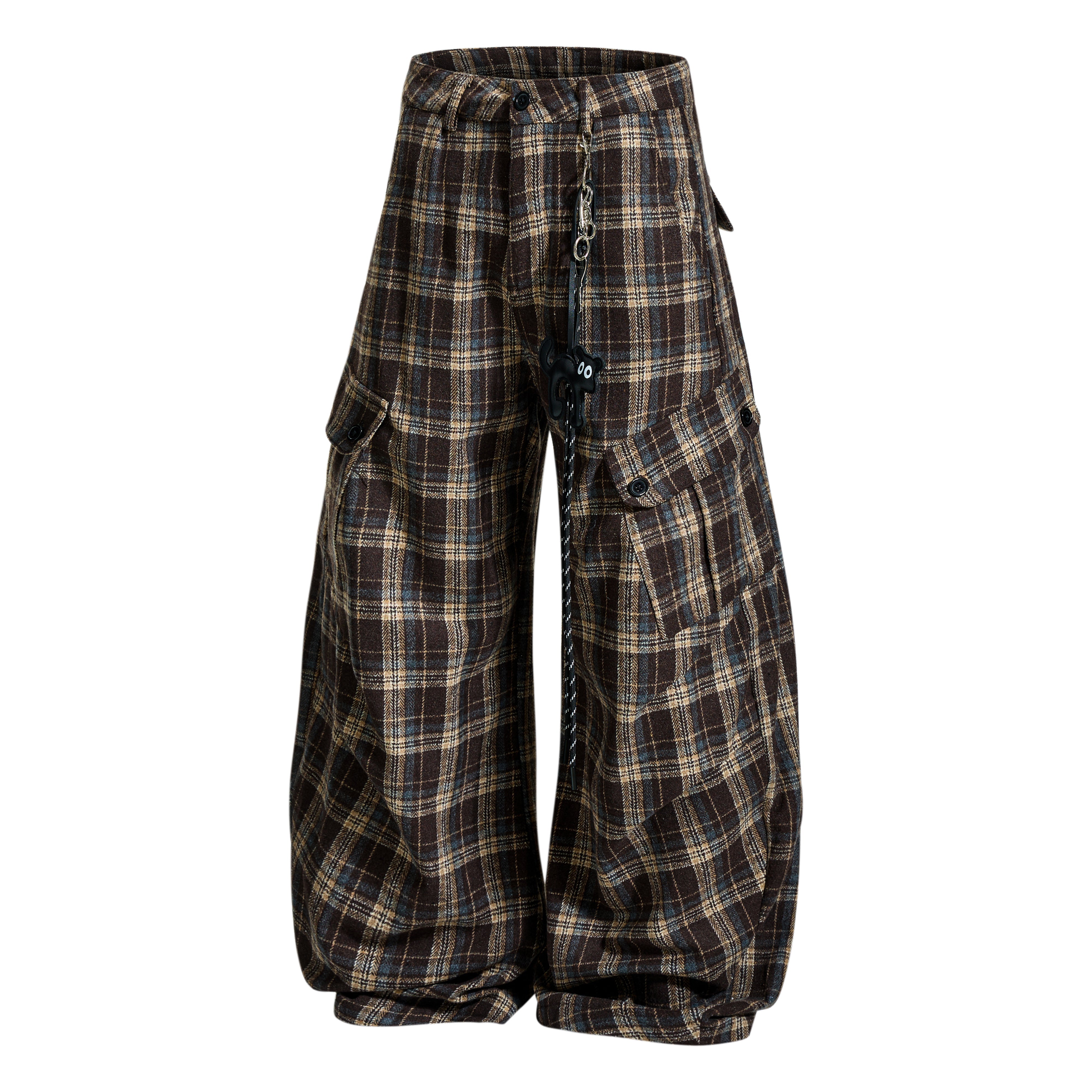 Omirad Vintage Check Wool-Blend Cargo Pants