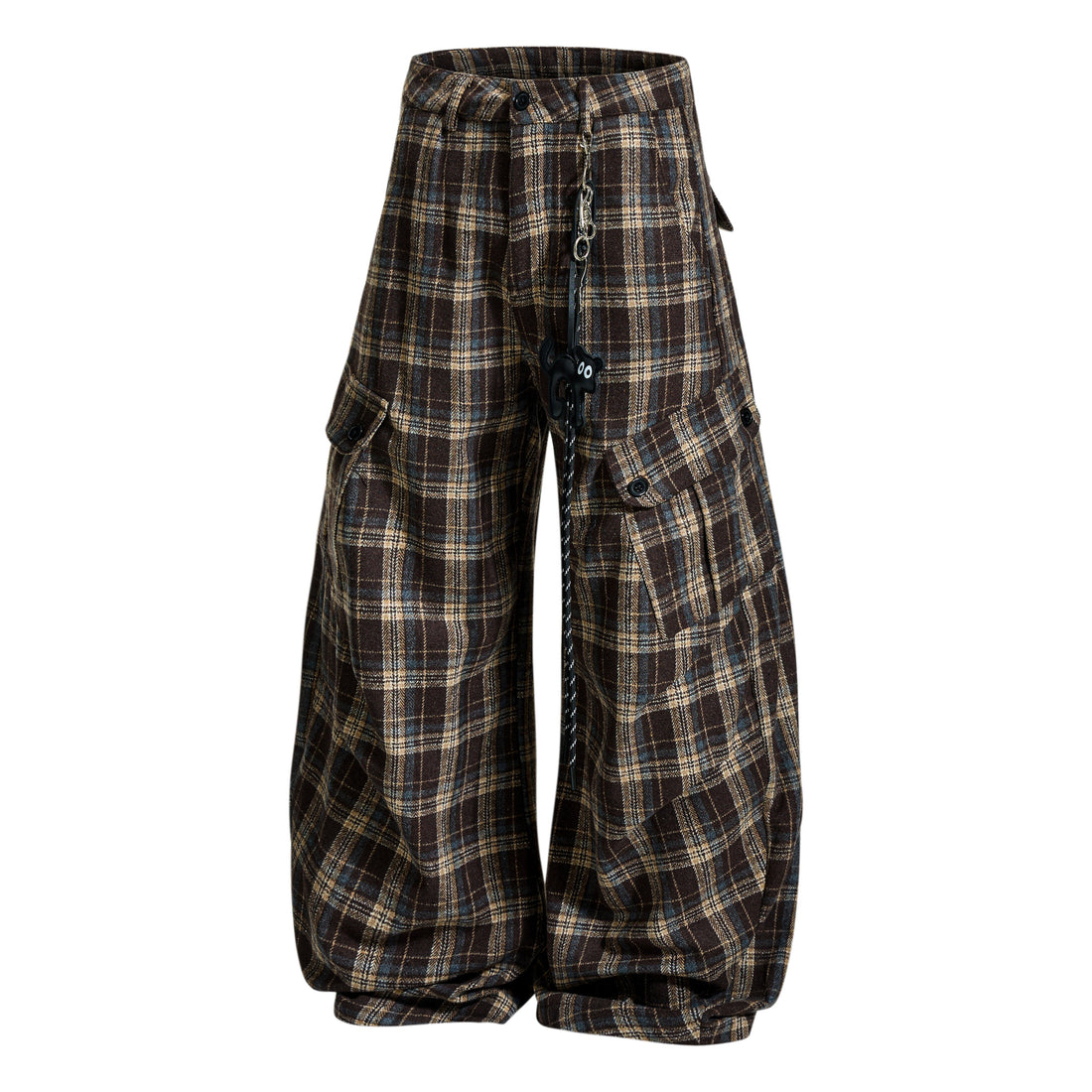 Omirad Vintage Check Wool-Blend Cargo Pants